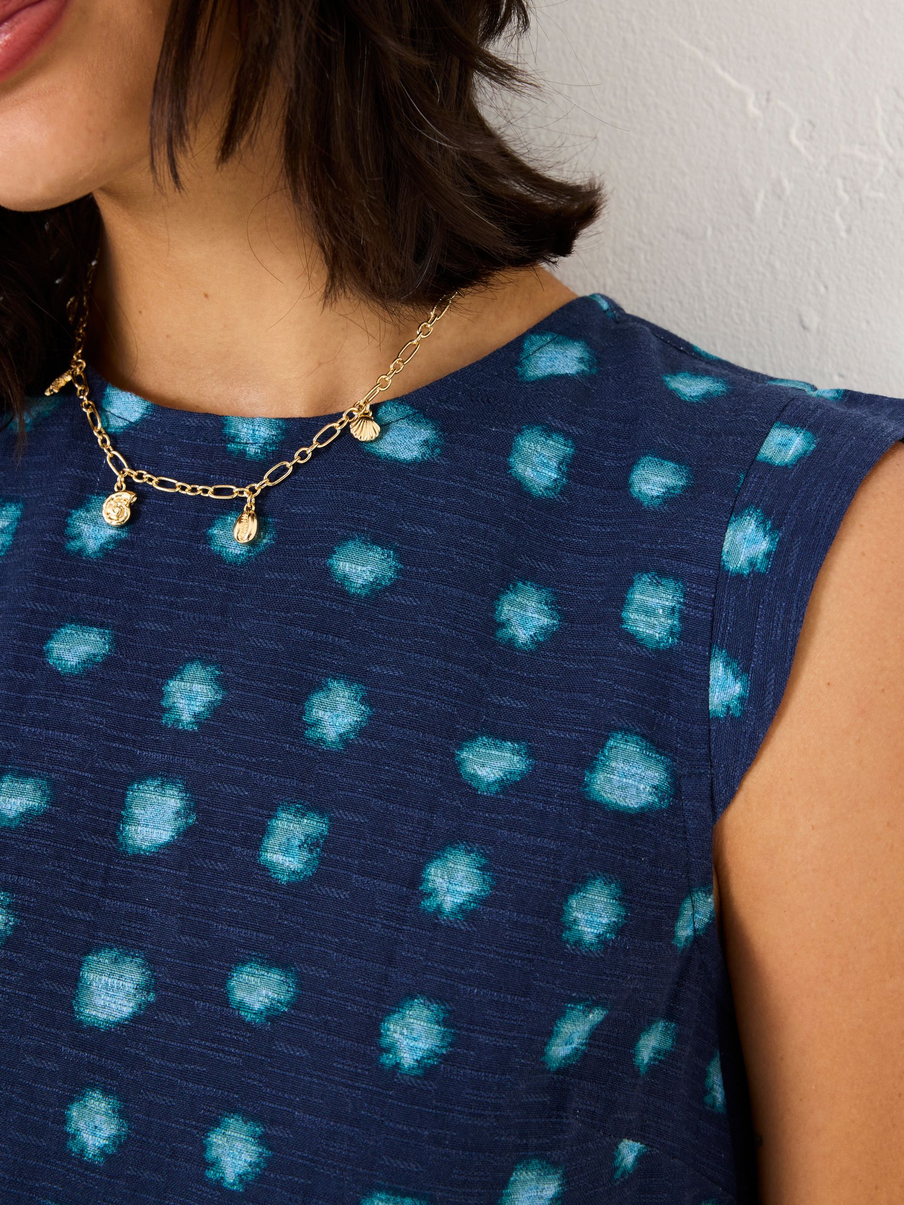 Fliss Teal Blue Mini Spot Top - Image 5 of 6