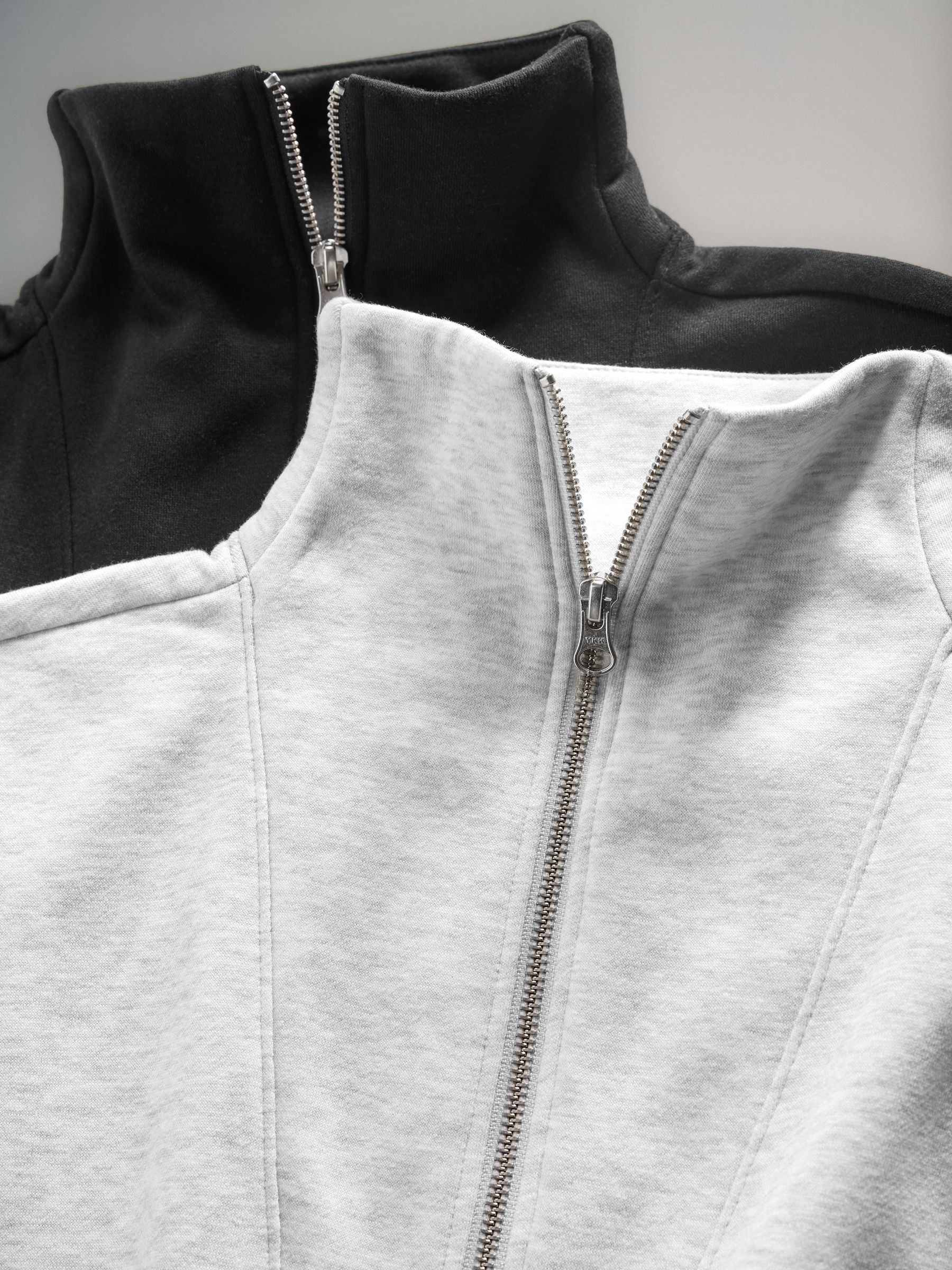 Black/Grey - Half Zip Funnel Neck Sweatshirts 2 Pack - Image 2 of 3