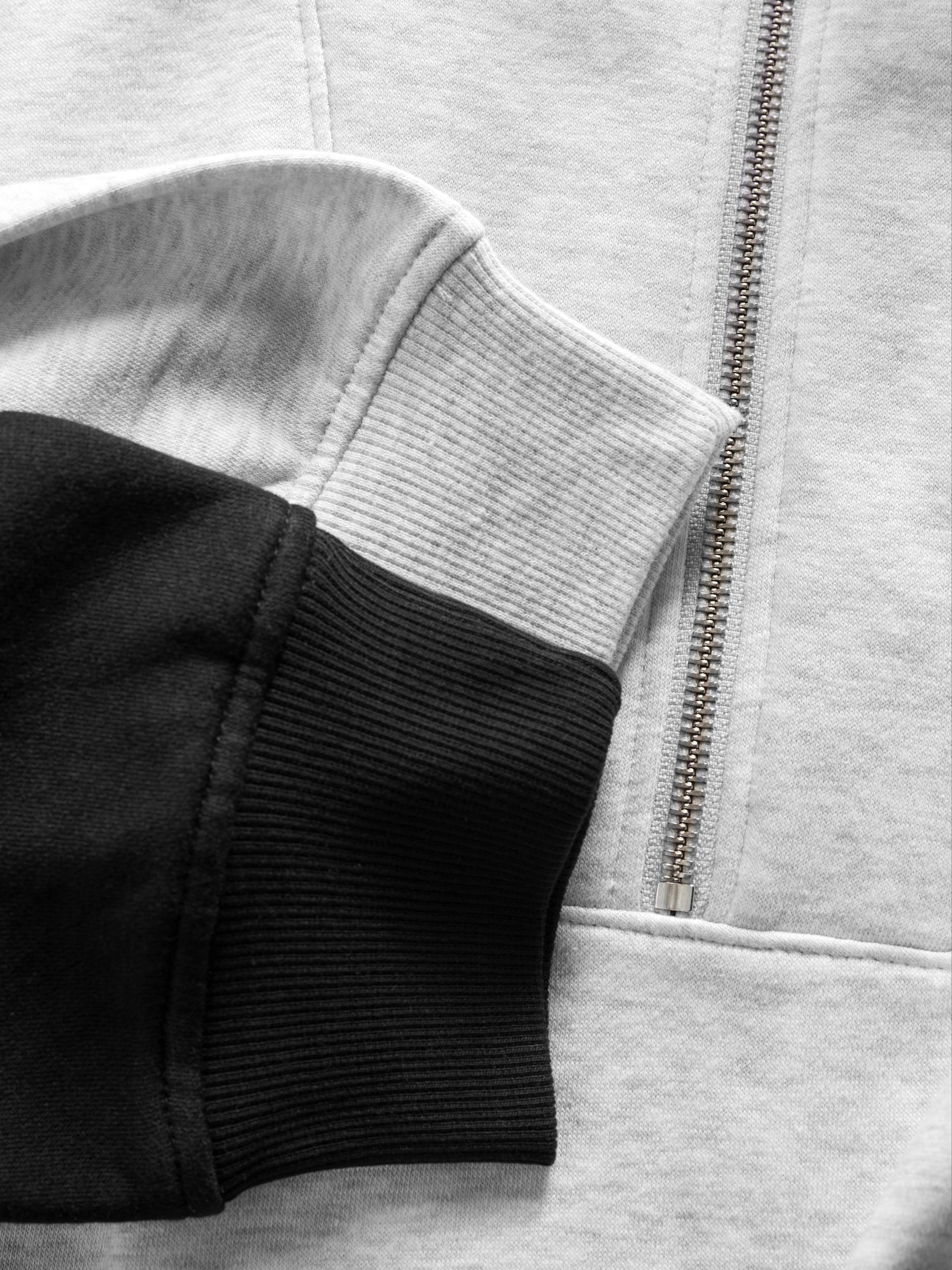 Black/Grey - Half Zip Funnel Neck Sweatshirts 2 Pack - Image 3 of 3