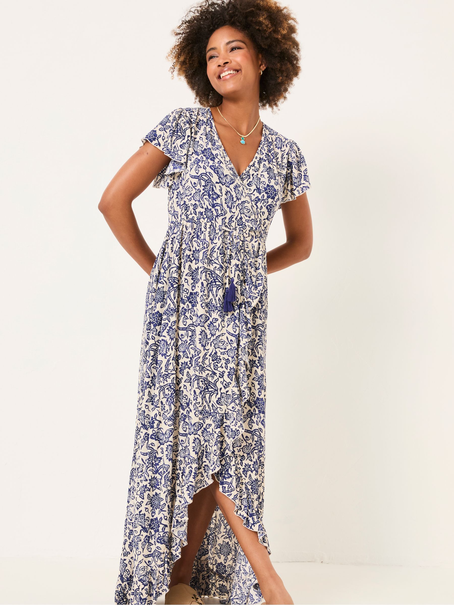 Erin Blue Beachwear Wrap Dress - Image 2 of 7