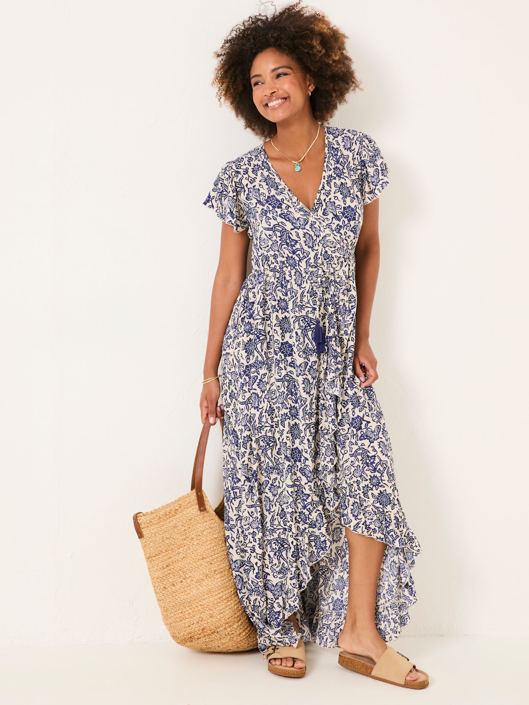 Erin Blue Beachwear Wrap Dress - Image 4 of 7