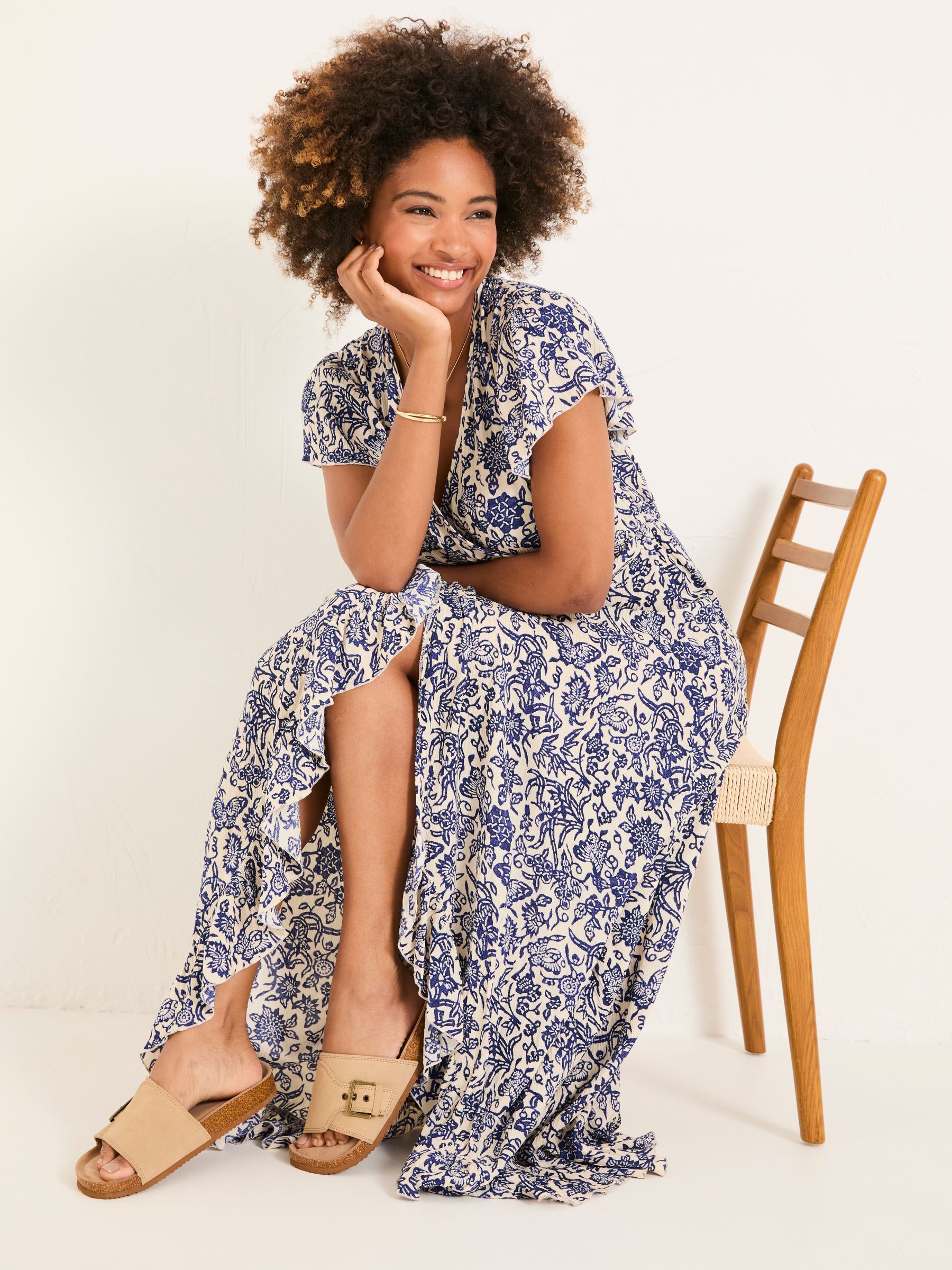 Erin Blue Beachwear Wrap Dress - Image 5 of 7