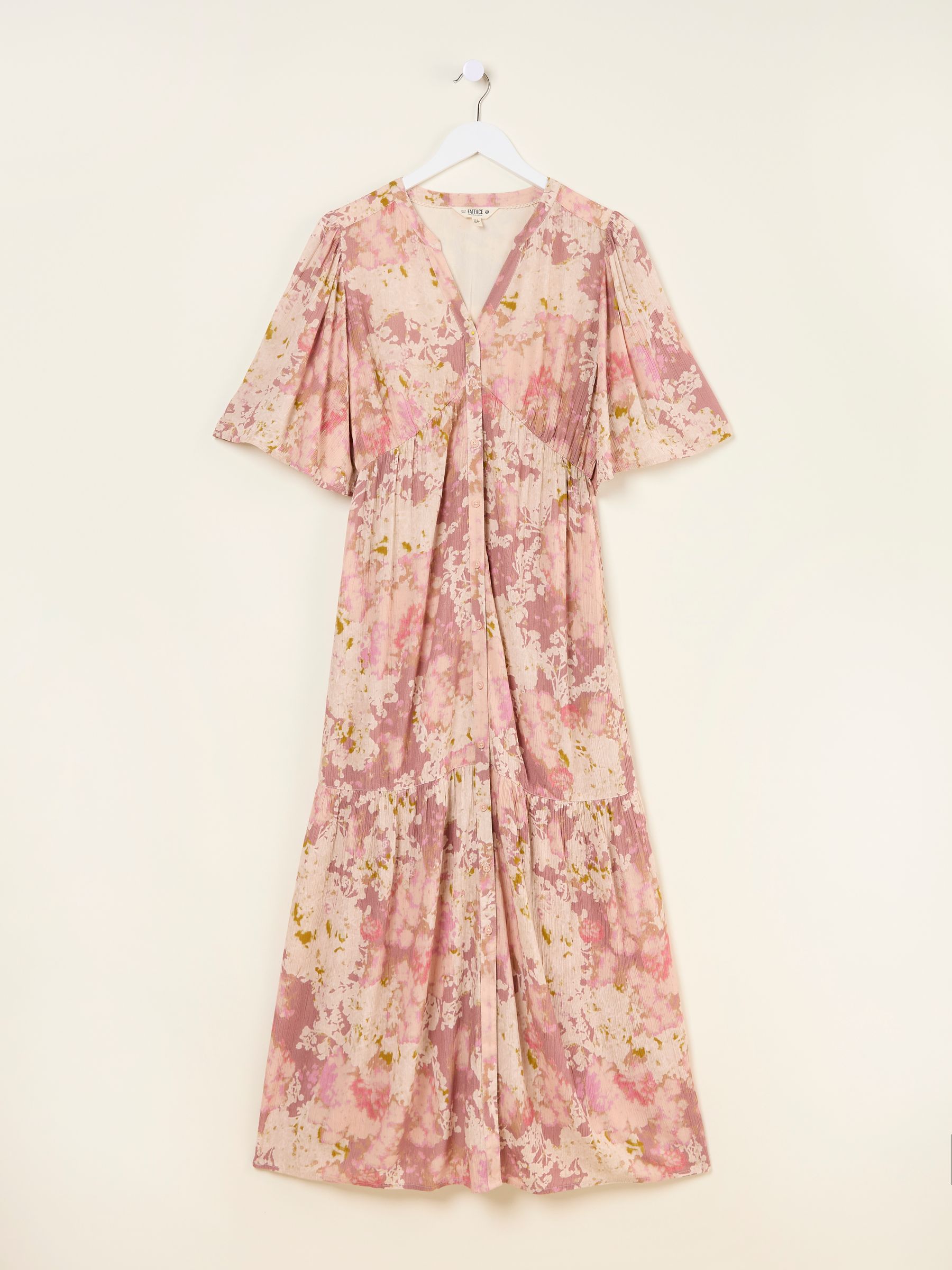 Paige Pink Layered Floral Midi Dress - Image 6 of 6