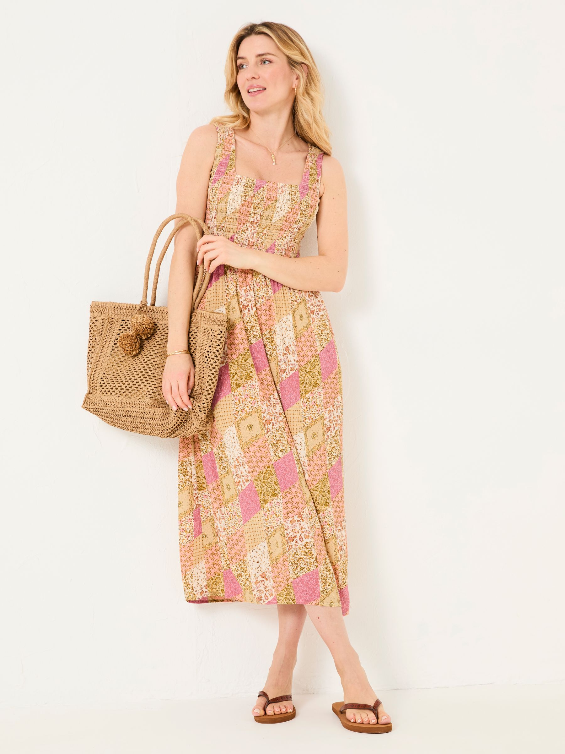 Aria Multi Air Patchwork Midi Dress | FatFace USA