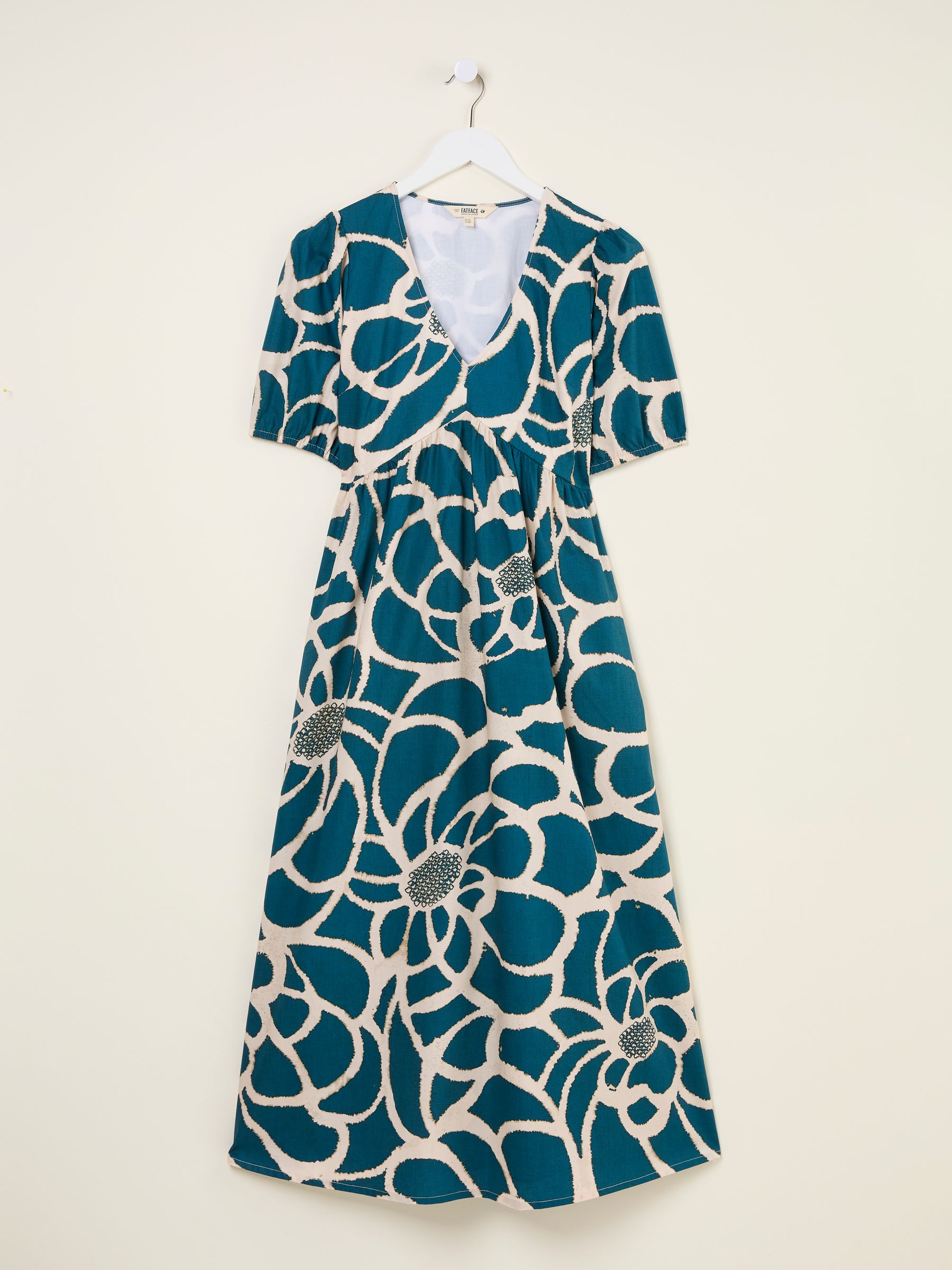 Remi Teal Blue Shibori Midi Dress - Image 7 of 7