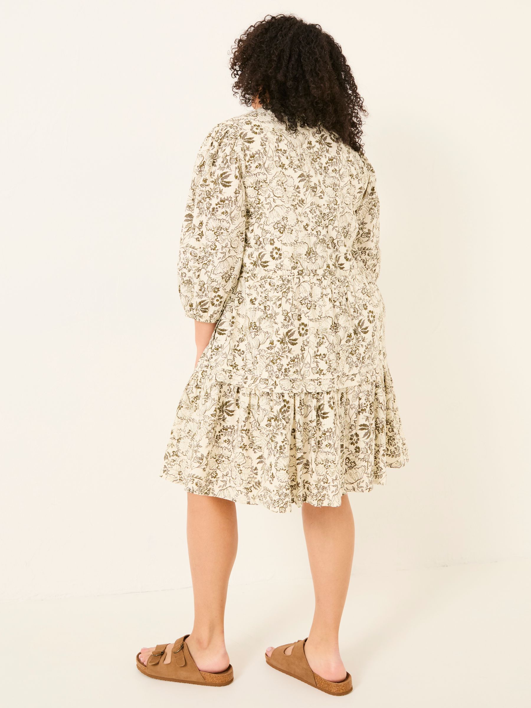 Nancy Ivory Linear Floral Dress - Image 8 of 12