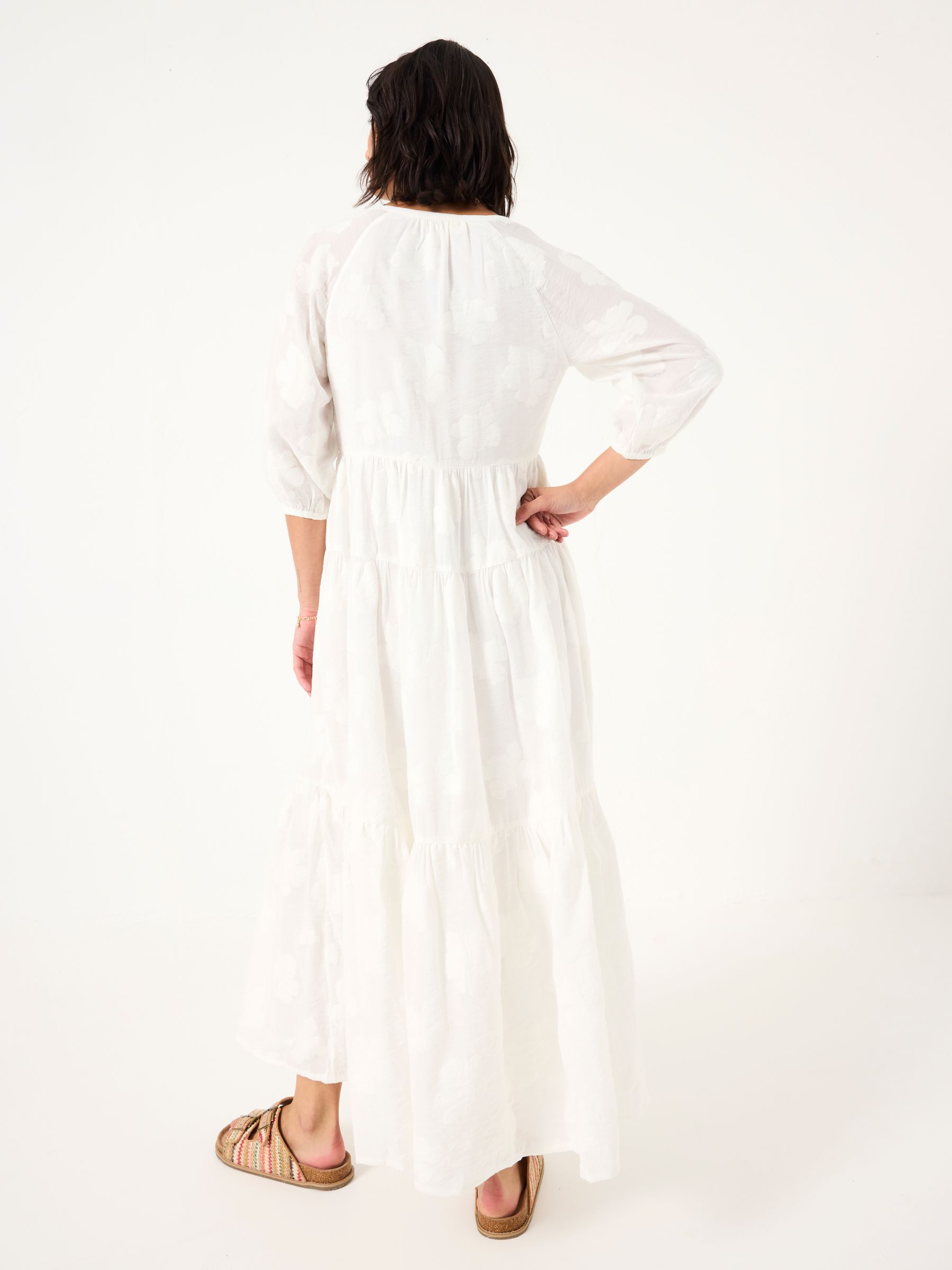 Kelly White Jacquard Maxi Dress - Image 3 of 13