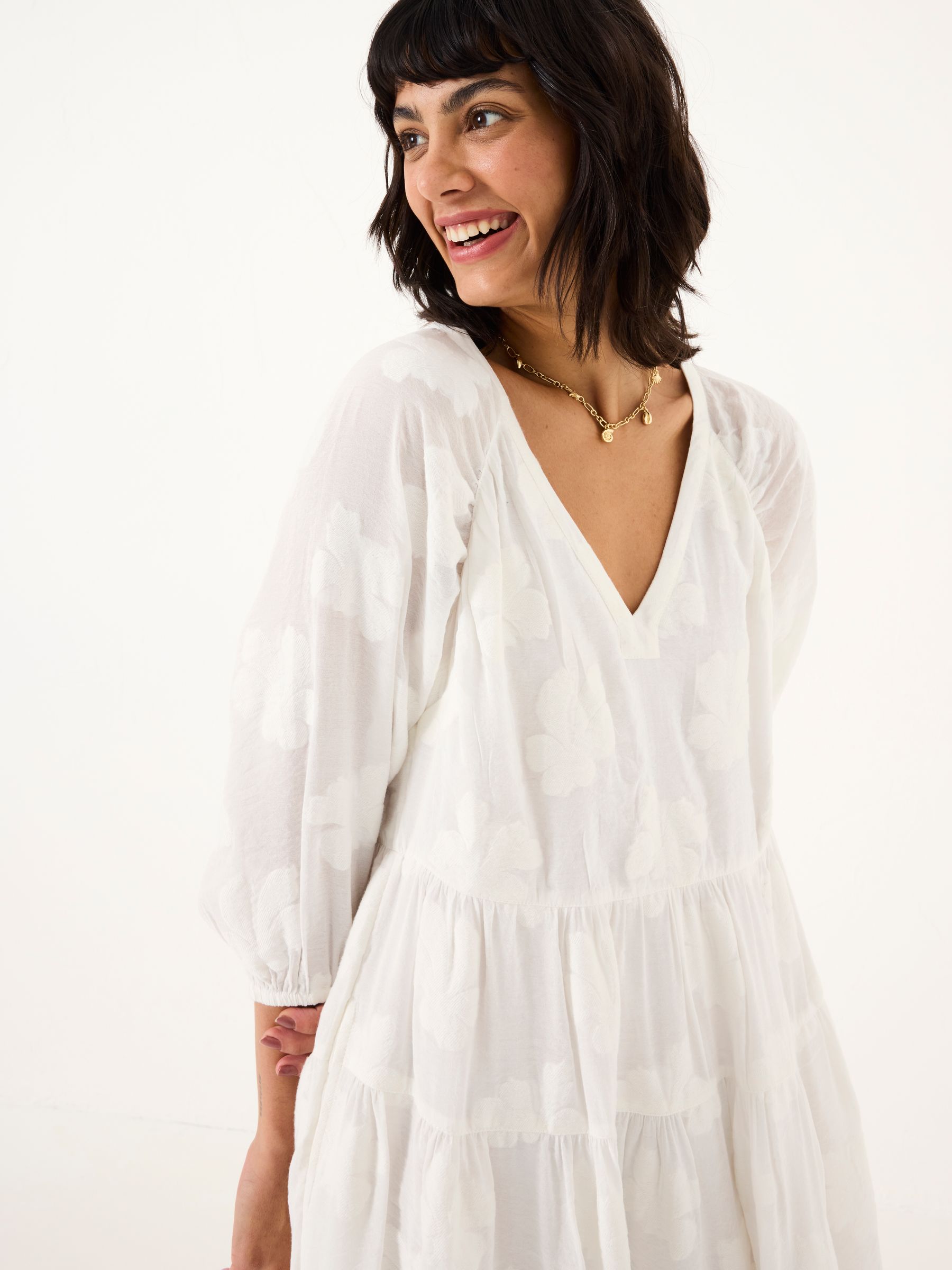 Kelly White Jacquard Maxi Dress - Image 6 of 13