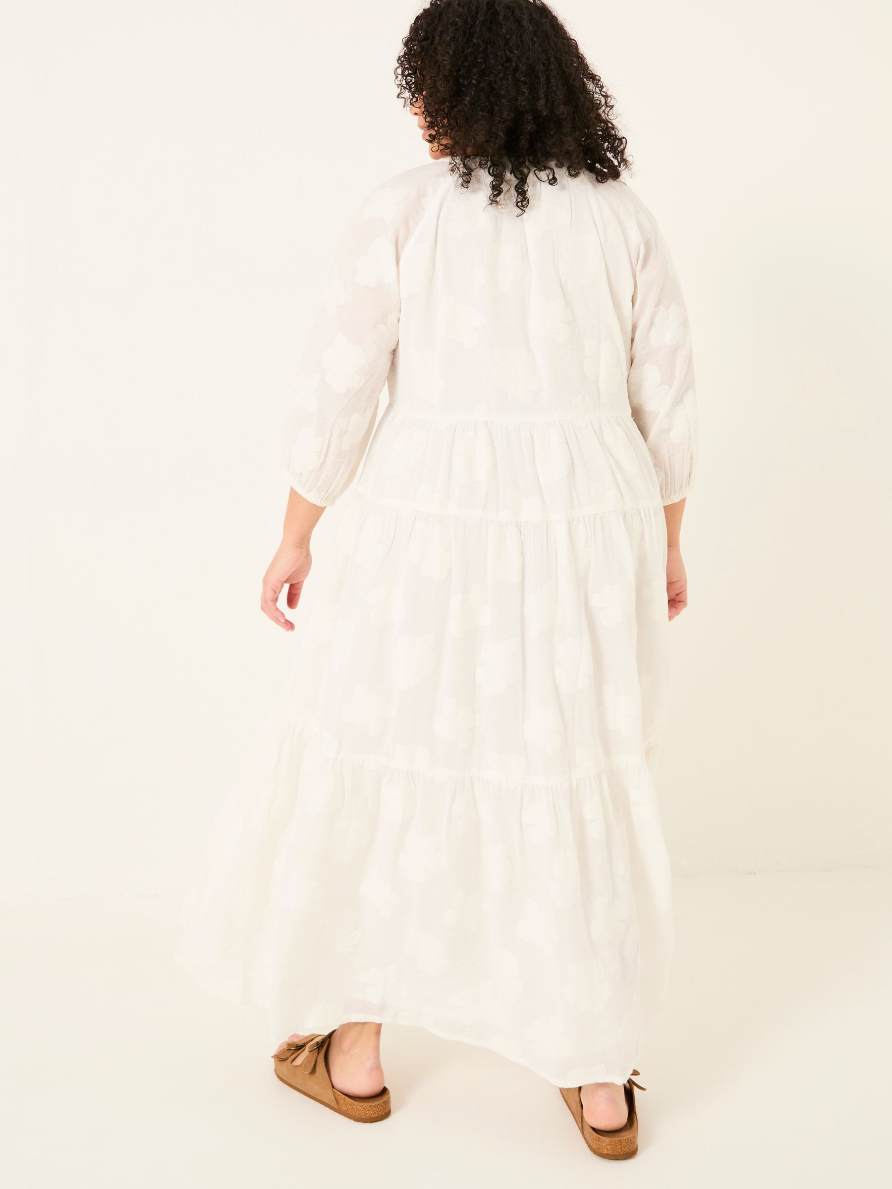 Kelly White Jacquard Maxi Dress - Image 8 of 13