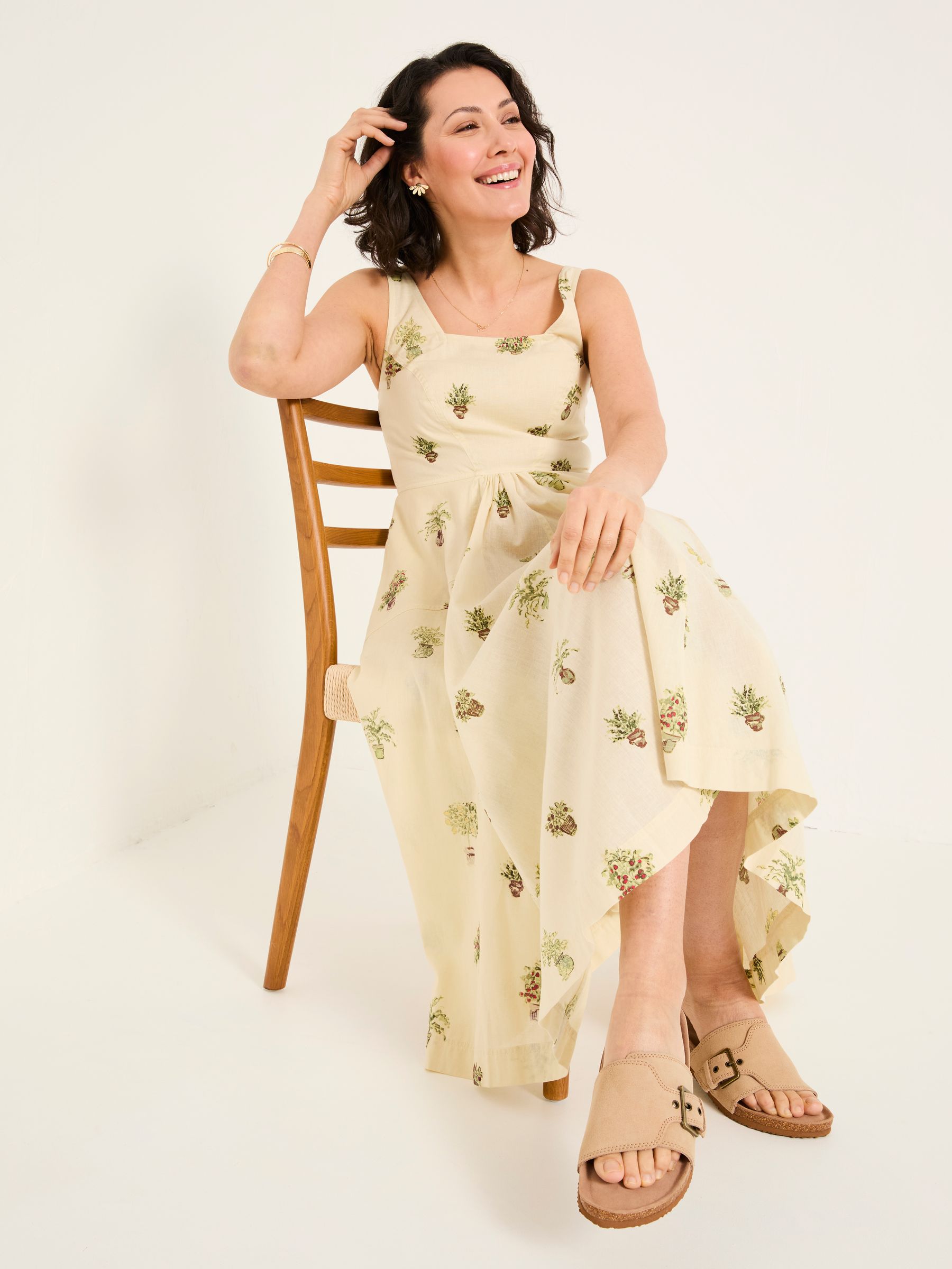 Maria Ivory Plants Midi Dress - Image 5 of 7