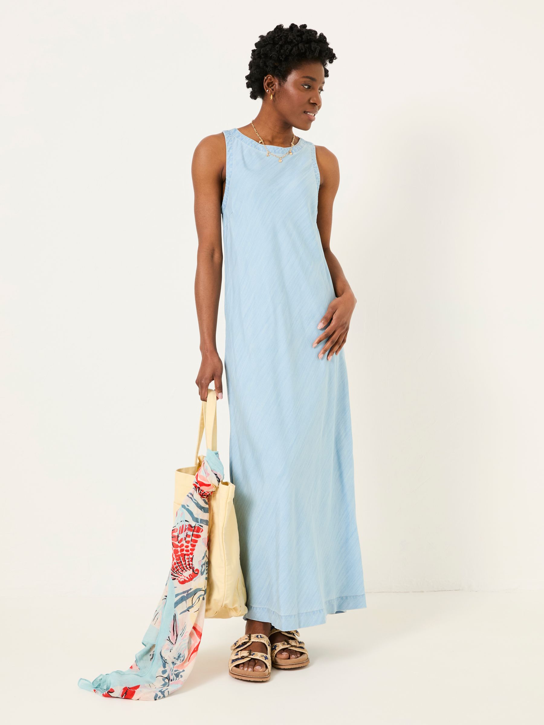 Iris Light Blue Denim Dress - Image 2 of 7