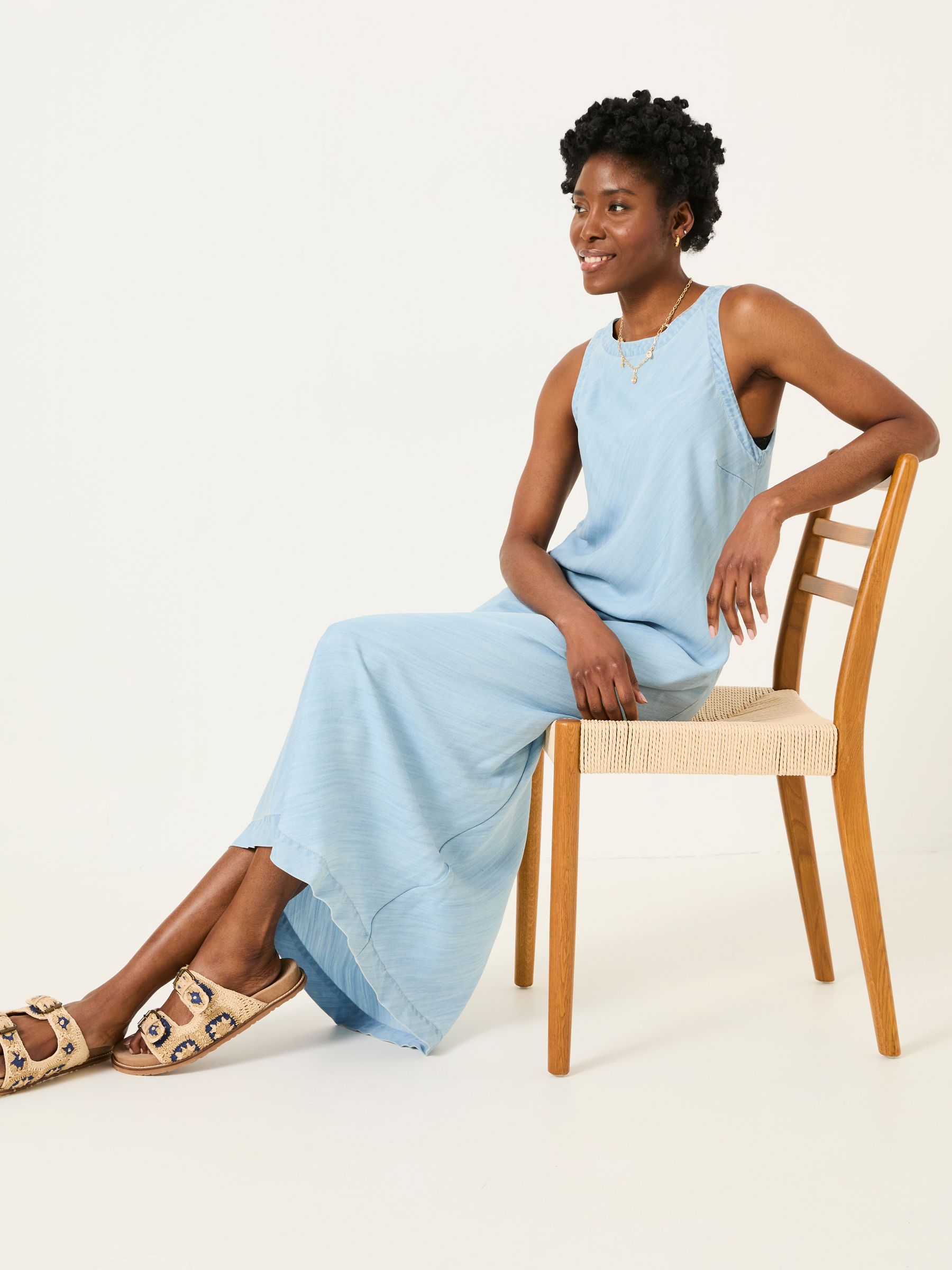 Iris Light Blue Denim Dress - Image 5 of 7
