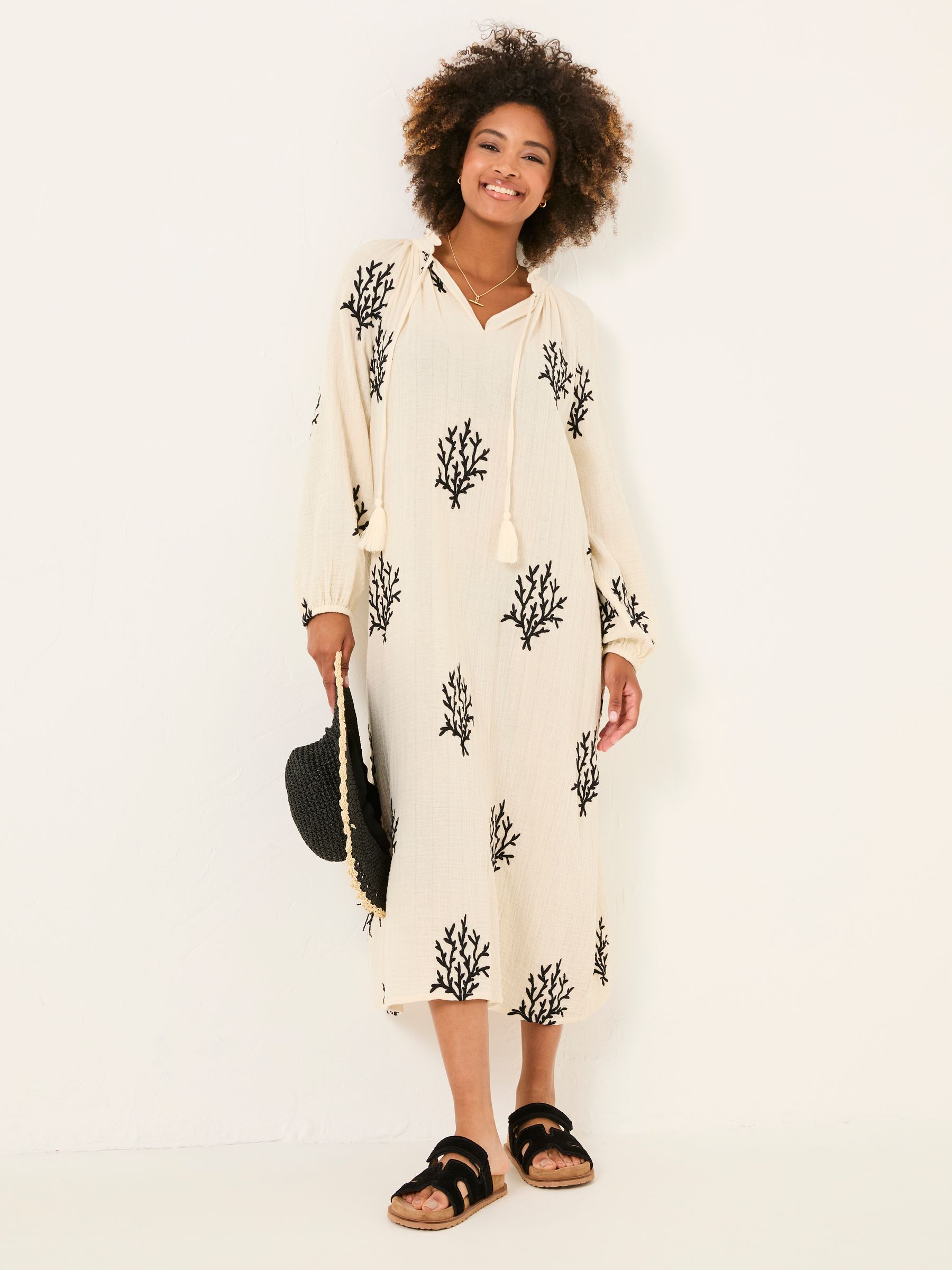 Ivory Beachwear Coral Embroidered Kaftan Dress - Image 2 of 8