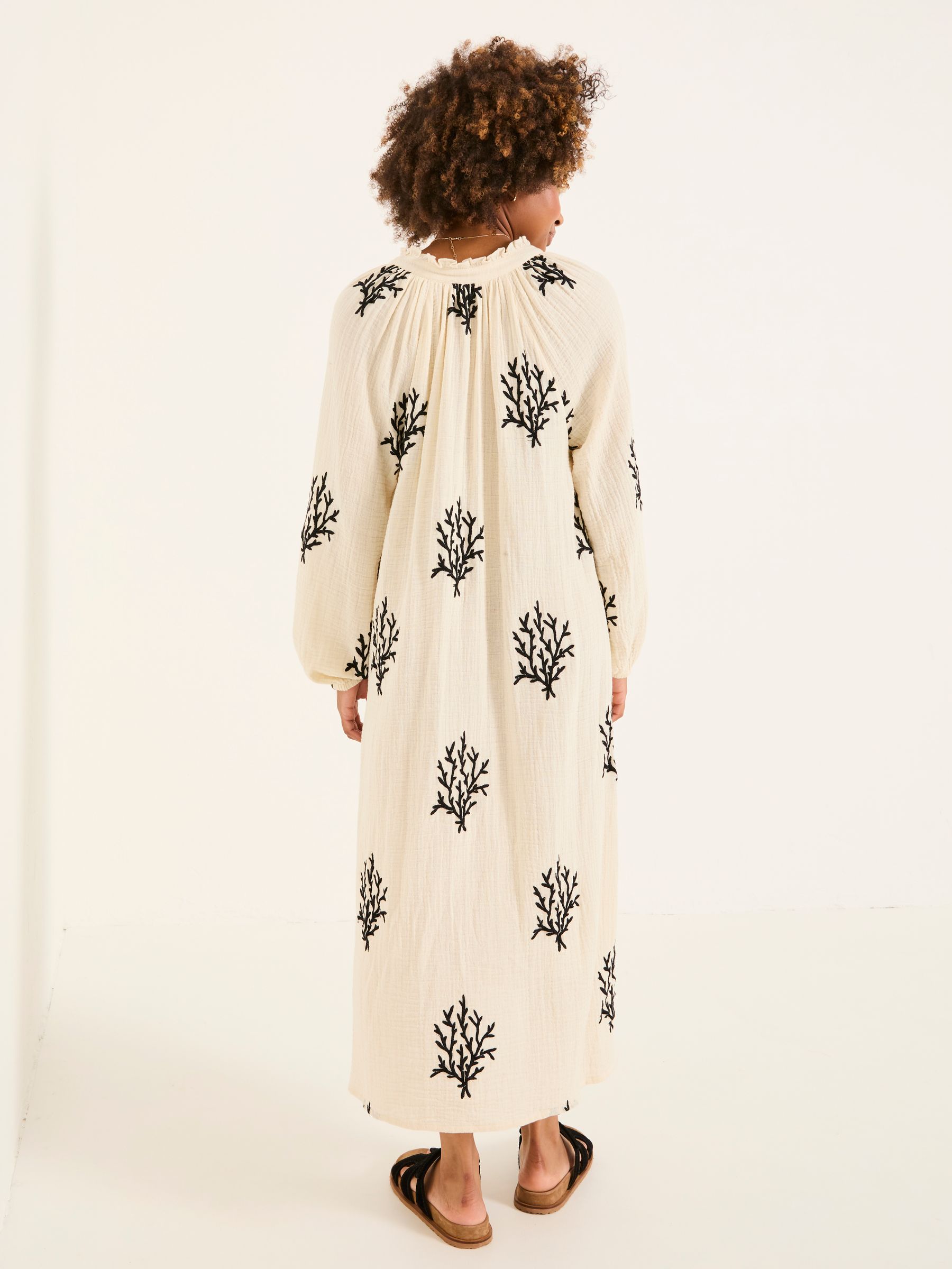 Ivory Beachwear Coral Embroidered Kaftan Dress - Image 3 of 8
