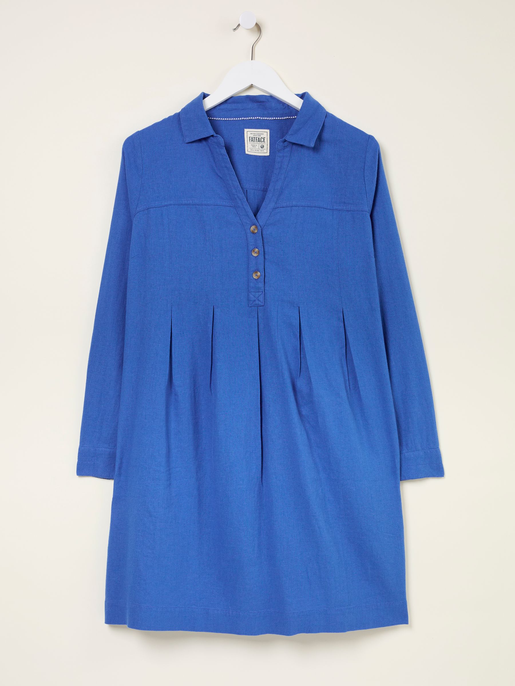 Lena Mid Blue Linen Dress - Image 6 of 6