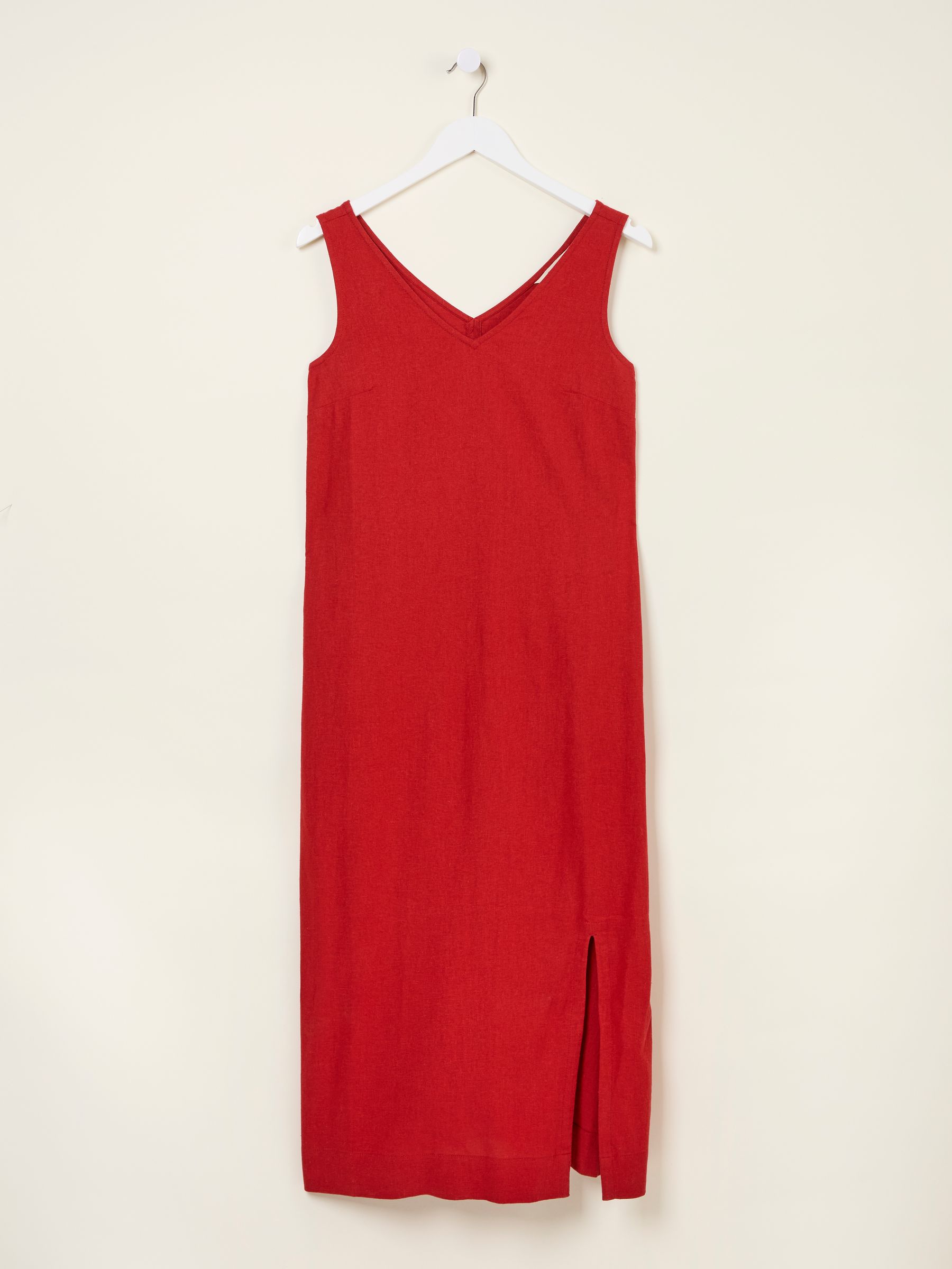 Corey Rust Red Linen Midi Dress - Image 10 of 10