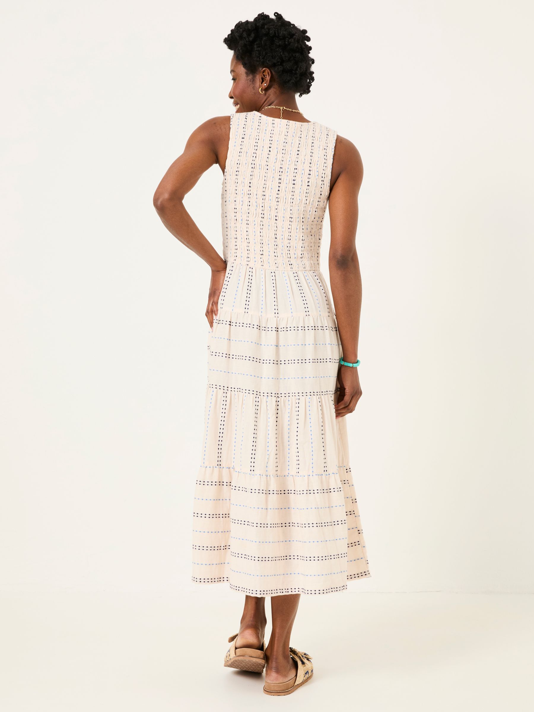 Ariana Multi Tiered Stripe 100% Cotton Dress - Image 2 of 5