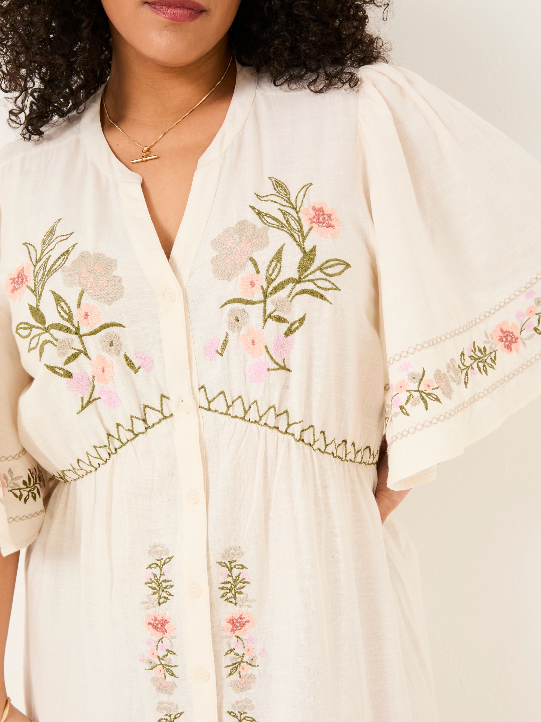 Paige Ivory Embroidered Midi Dress | FatFace