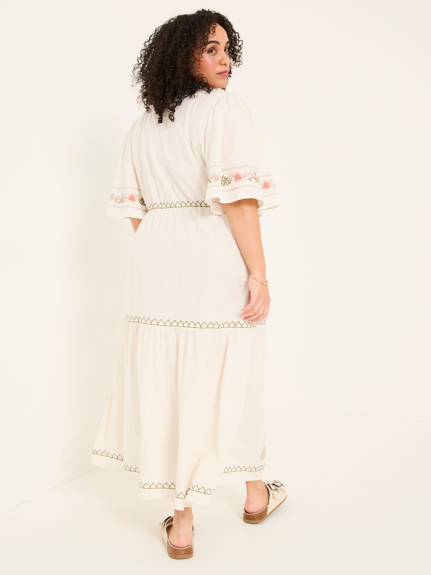 Paige Ivory Embroidered Midi Dress - Image 9 of 13