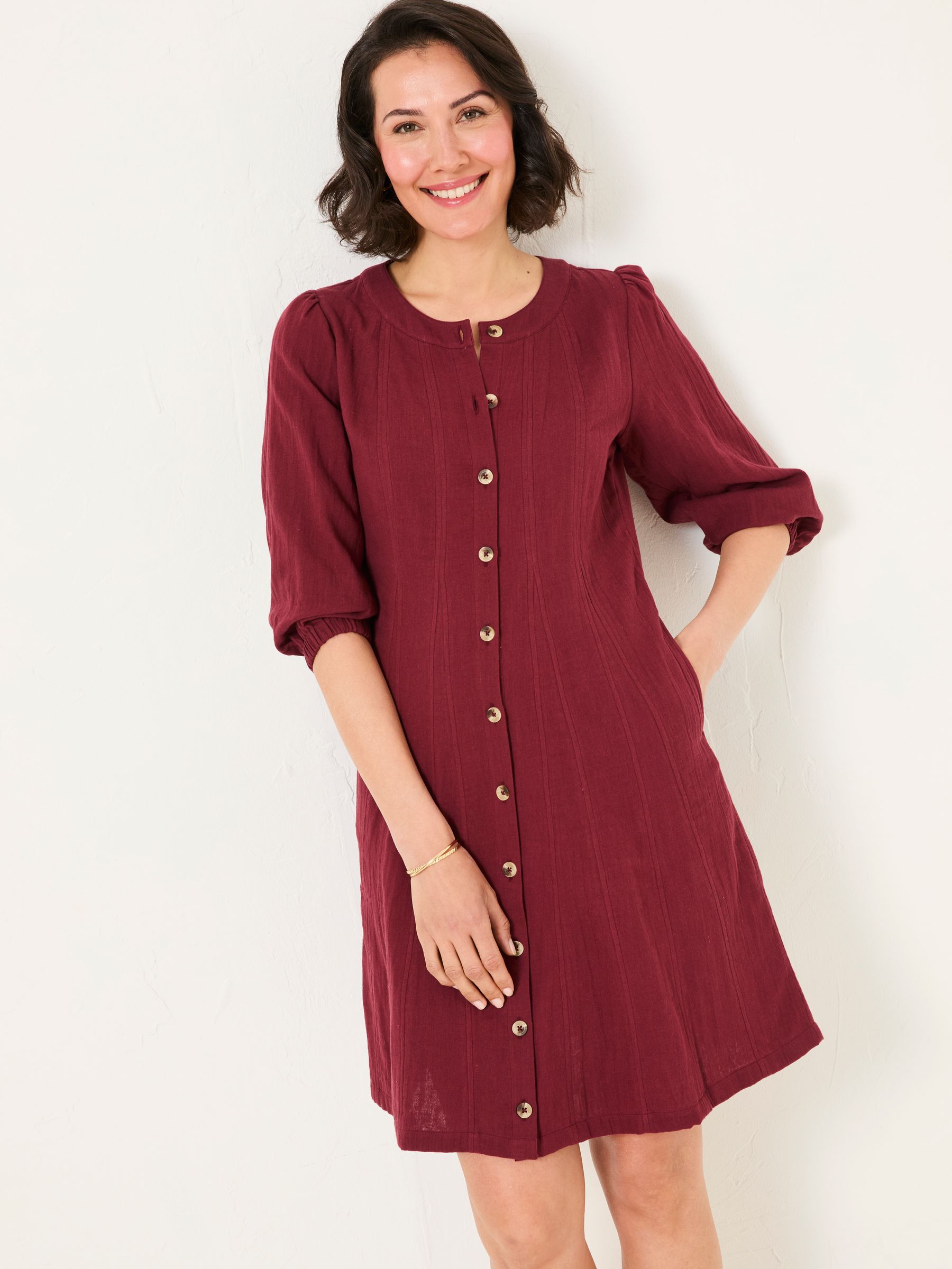 Anais Burgundy Red Dress - Image 1 of 5