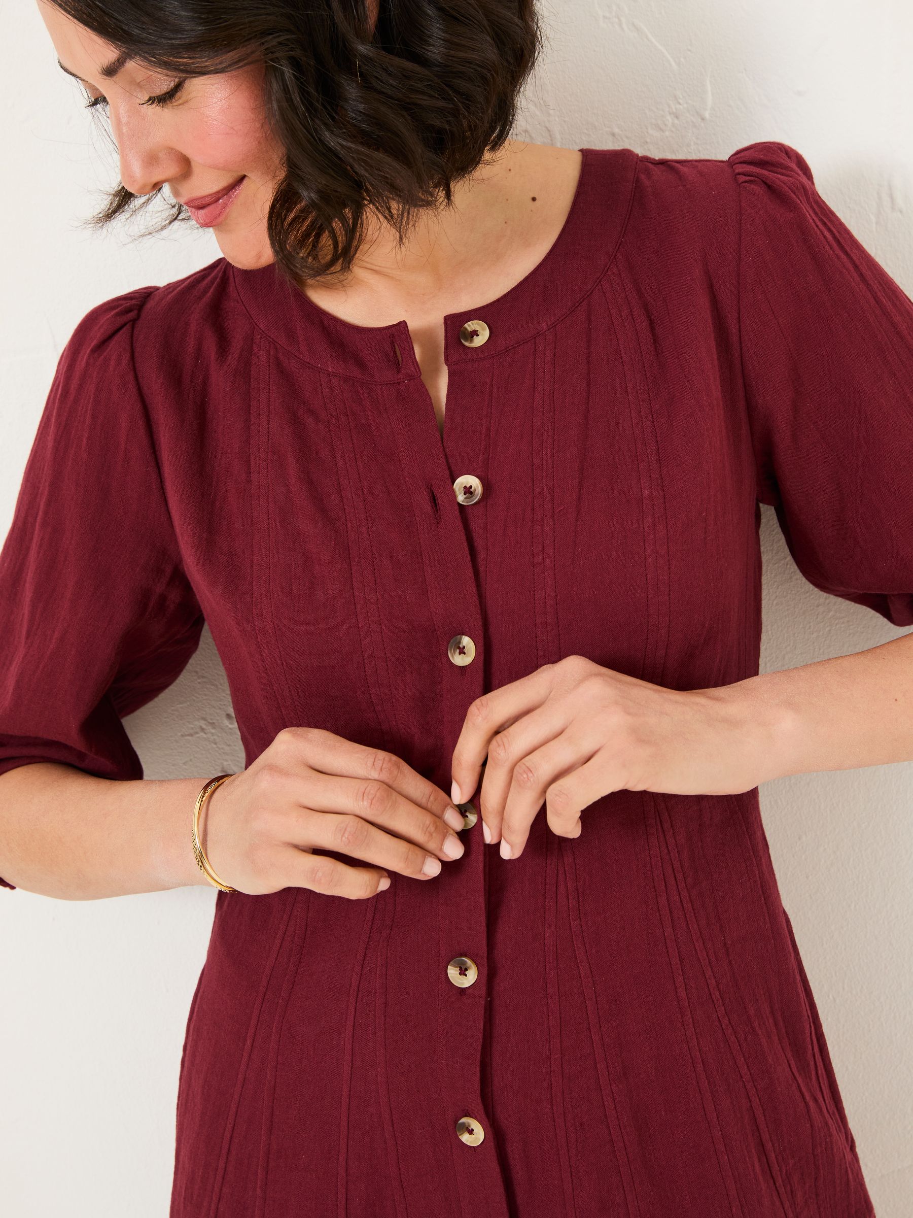 Anais Burgundy Red Dress - Image 3 of 5