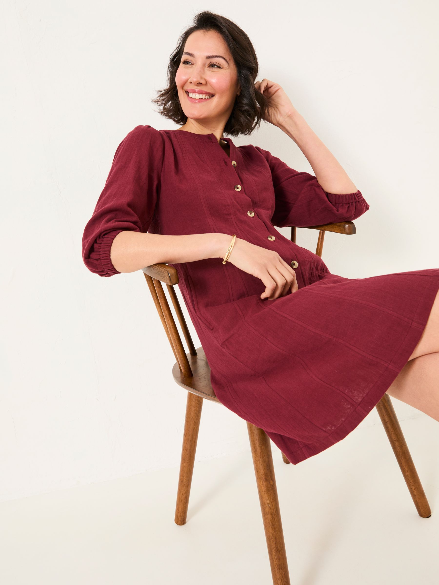 Anais Burgundy Red Dress - Image 4 of 5