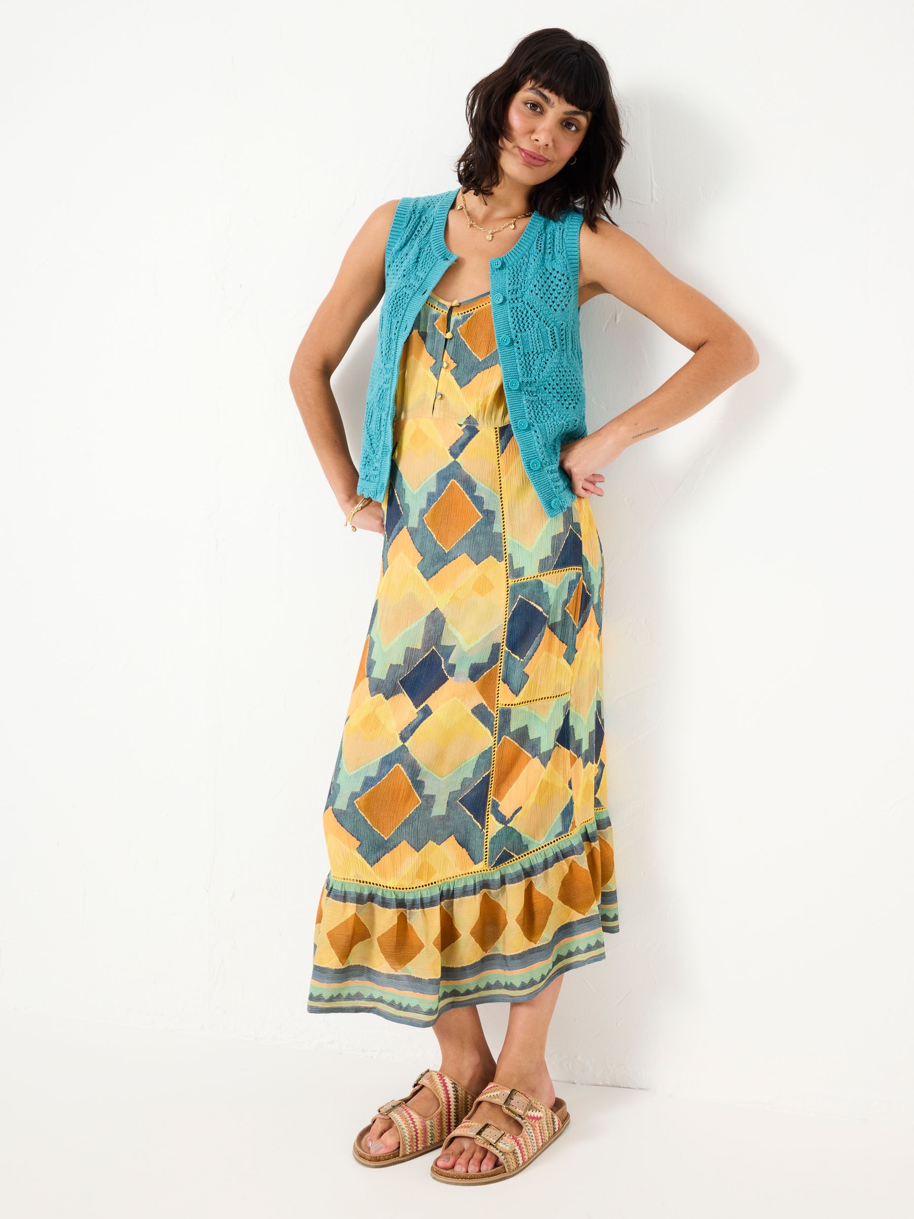 Mae Multi Abstract Midi Dress - Image 3 of 6
