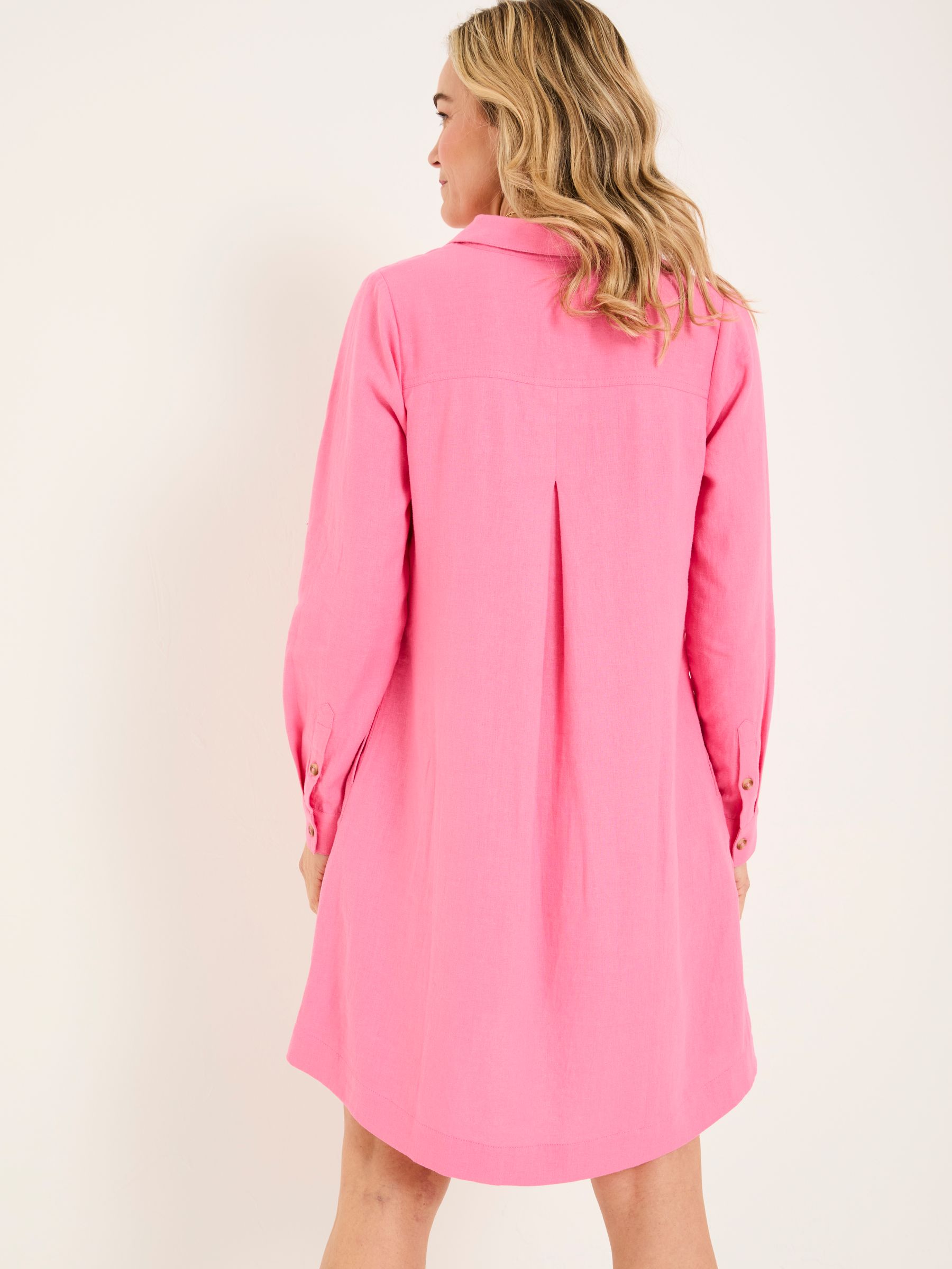 Lena Mid Pink Linen Dress | FatFace