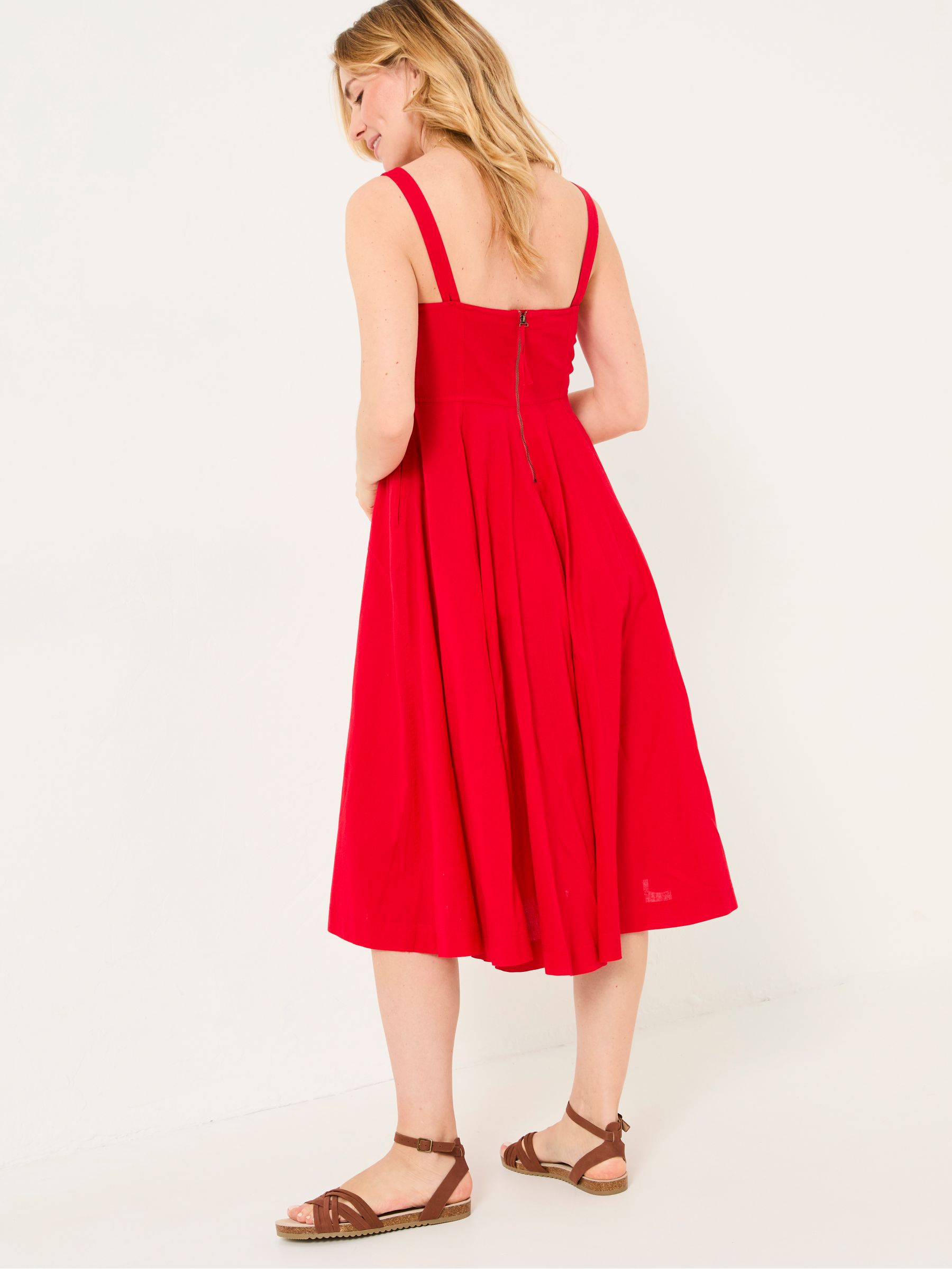 red midi dress Delphine Red Floral Midi Dress - US 0 main image 1