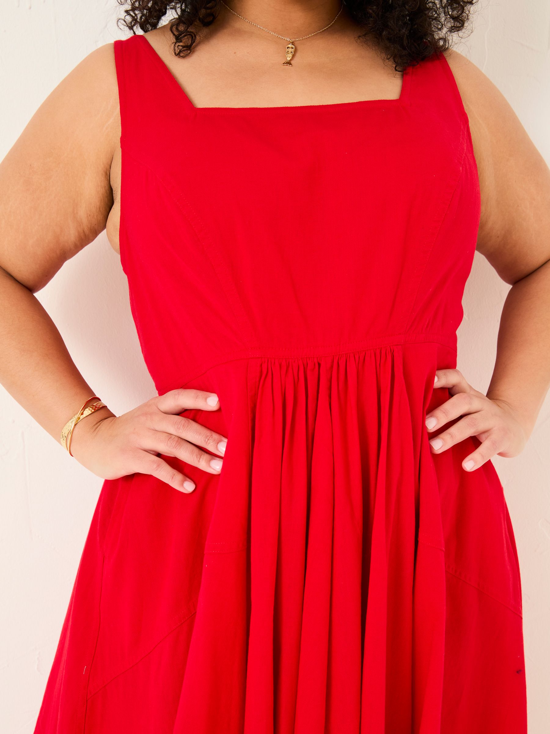Maria Red Midi Dress - Image 9 of 10