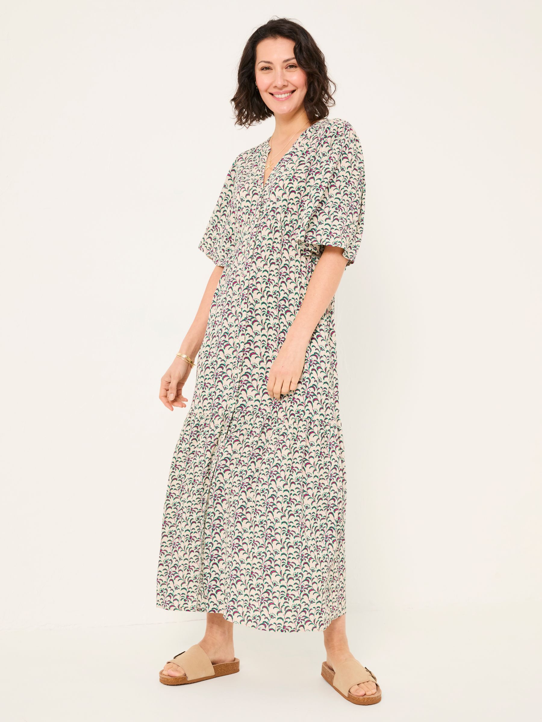 Paige Multi Vine Floral Midi Dress - Image 1 of 5