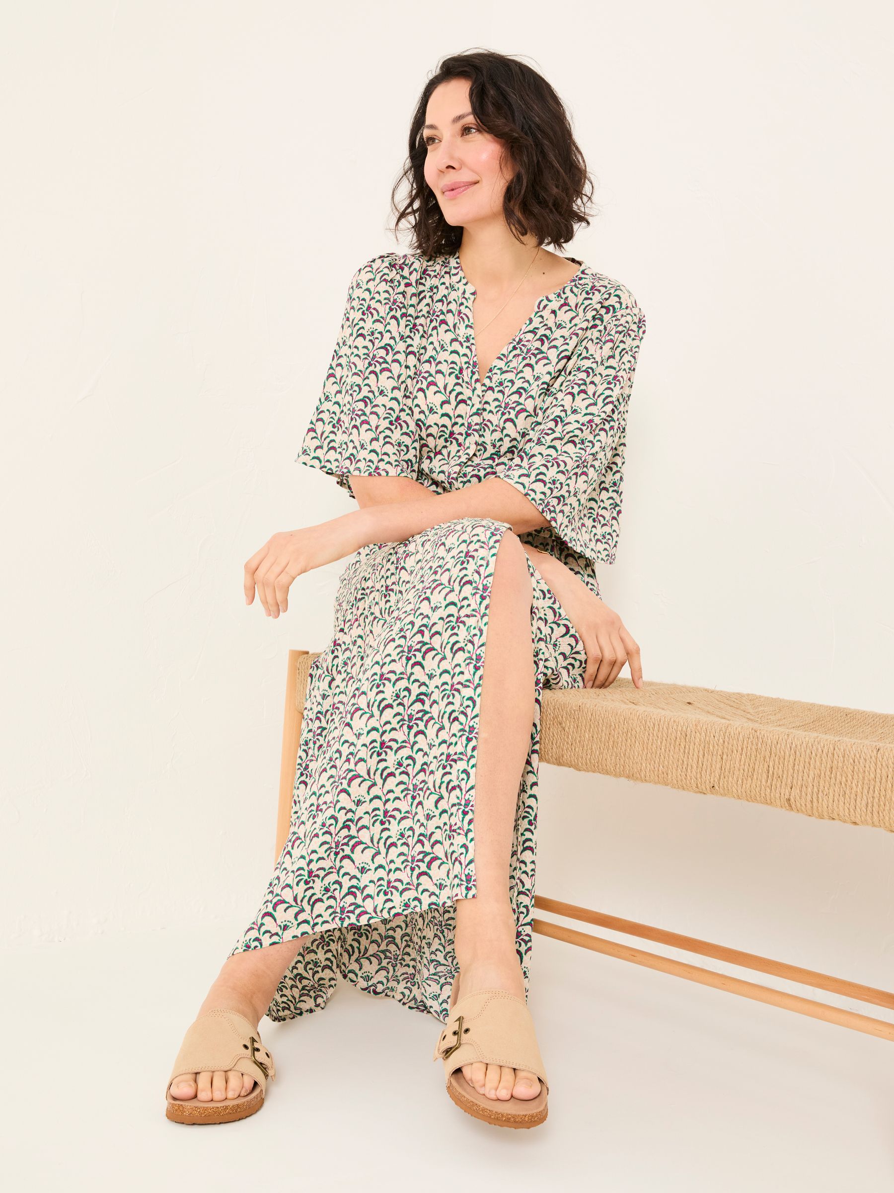 Paige Multi Vine Floral Midi Dress - Image 4 of 5