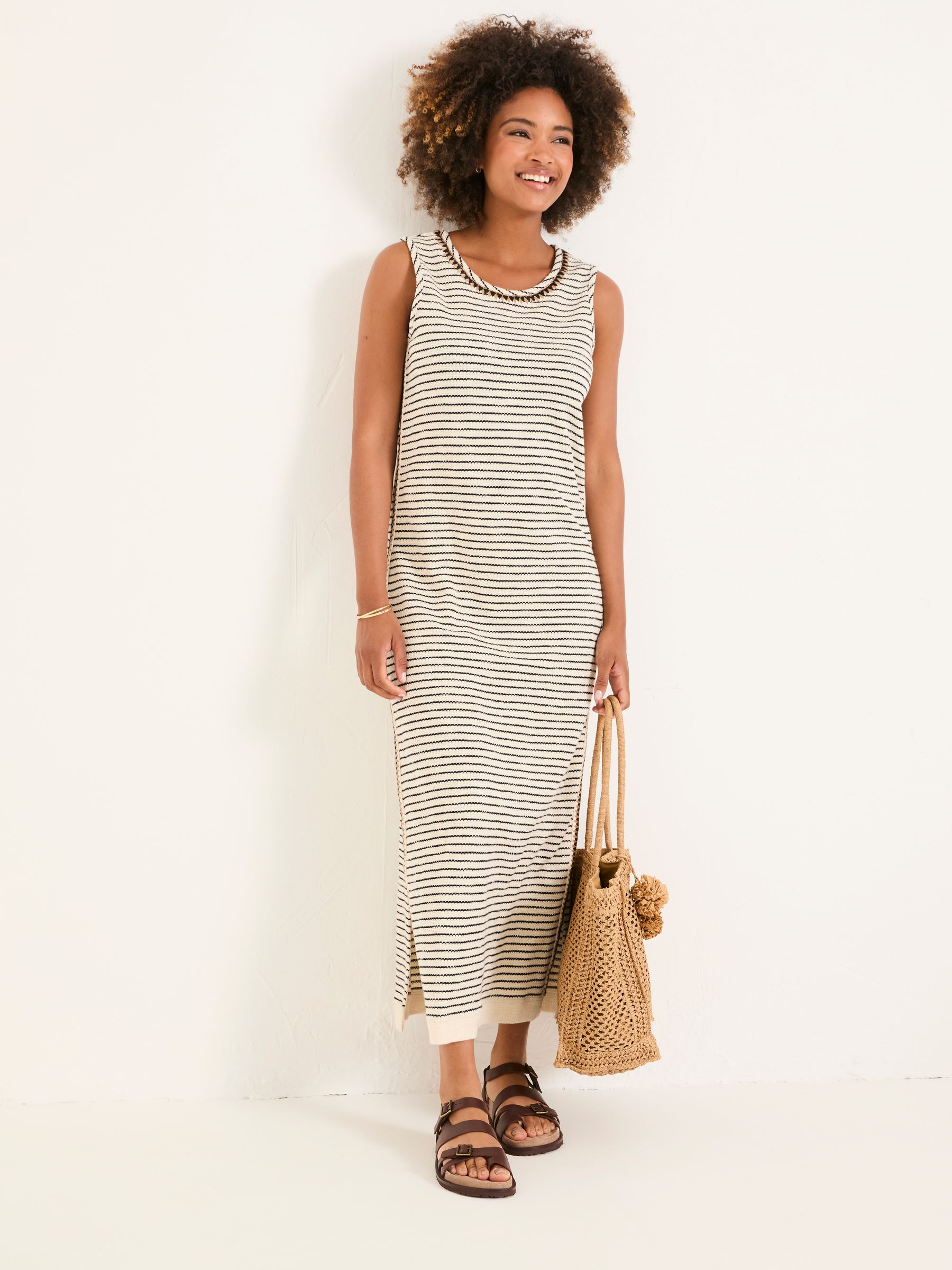 Beachwear Stripe Midi Dress