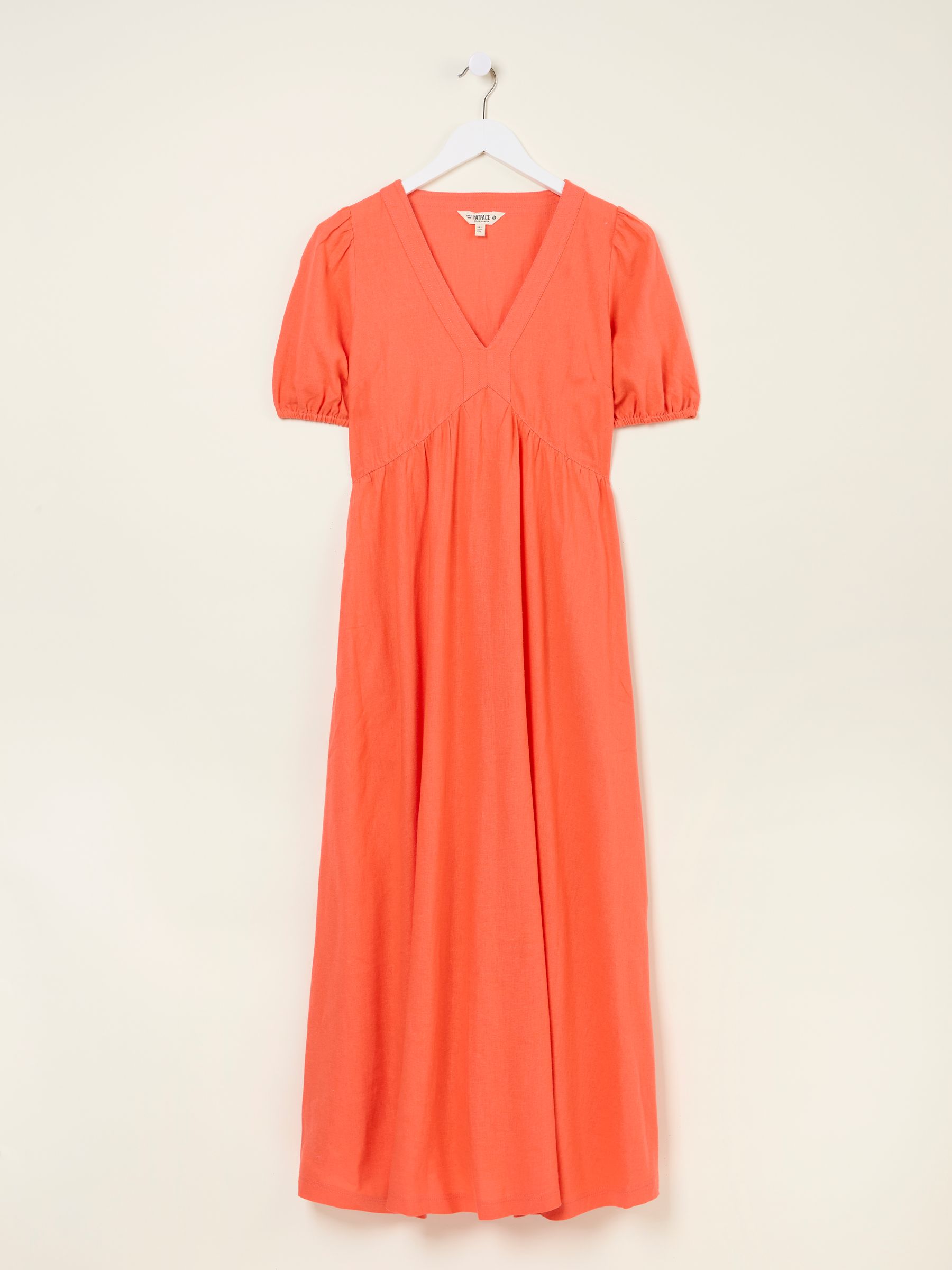 Remi Dark Coral Linen Midi Dress - Image 5 of 5