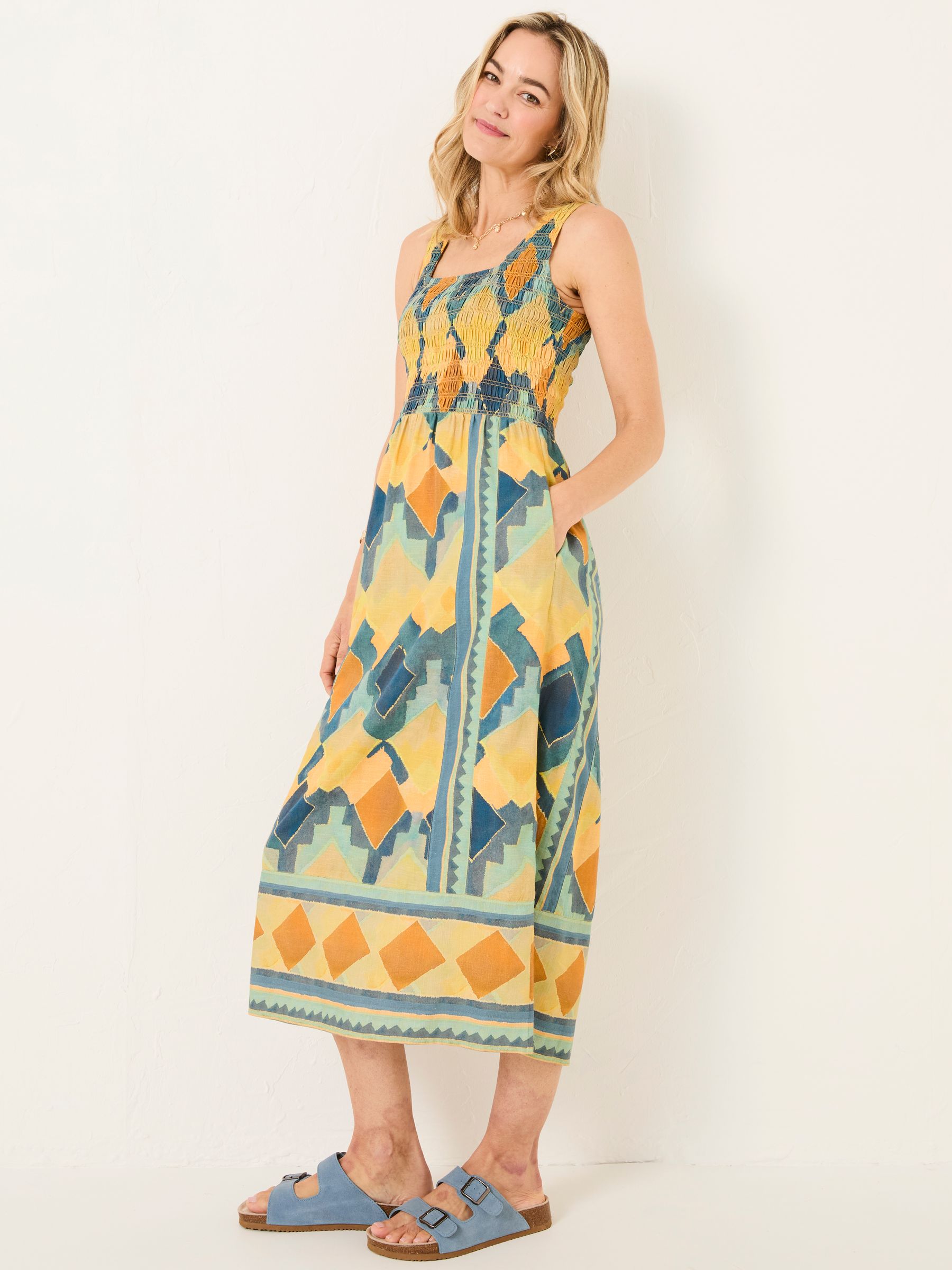 Aria Multi Abstract Midi Dress - Image 2 of 10