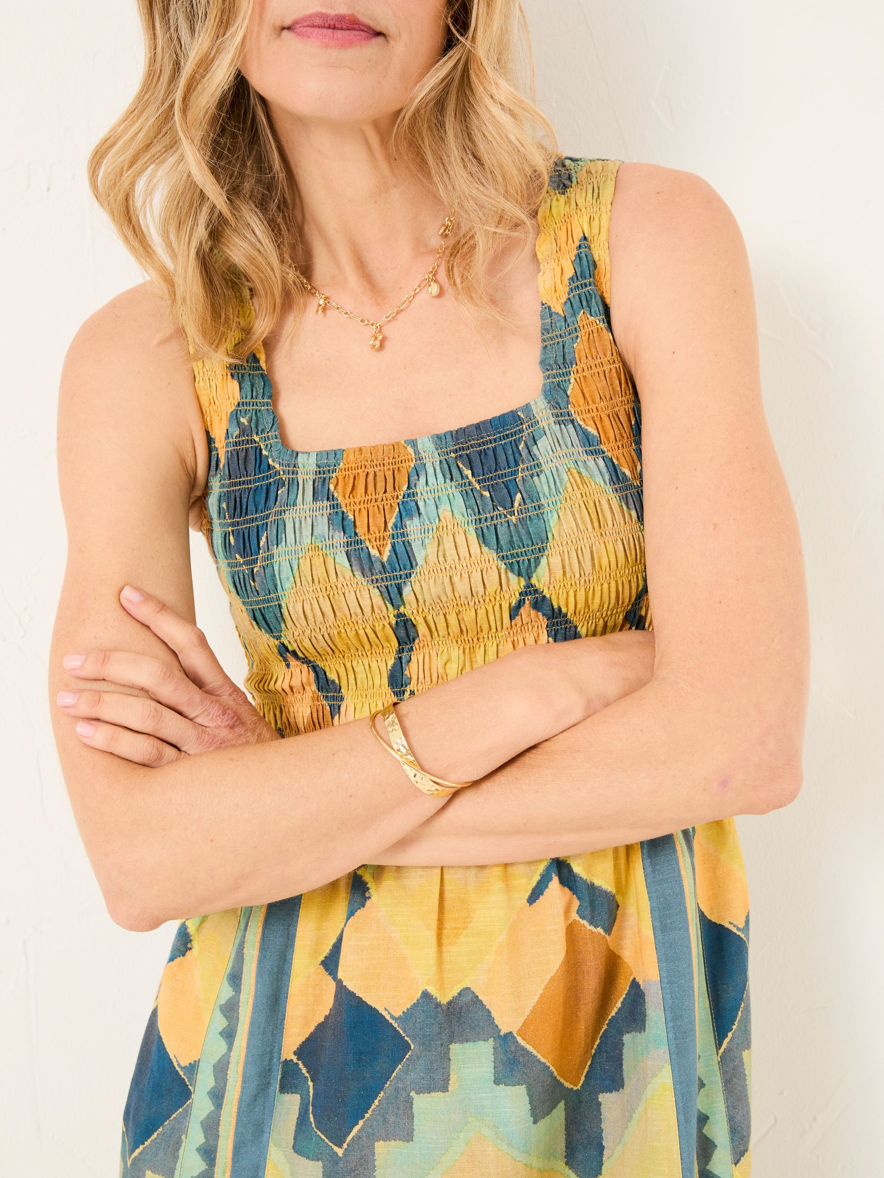 Aria Multi Abstract Midi Dress - Image 4 of 10