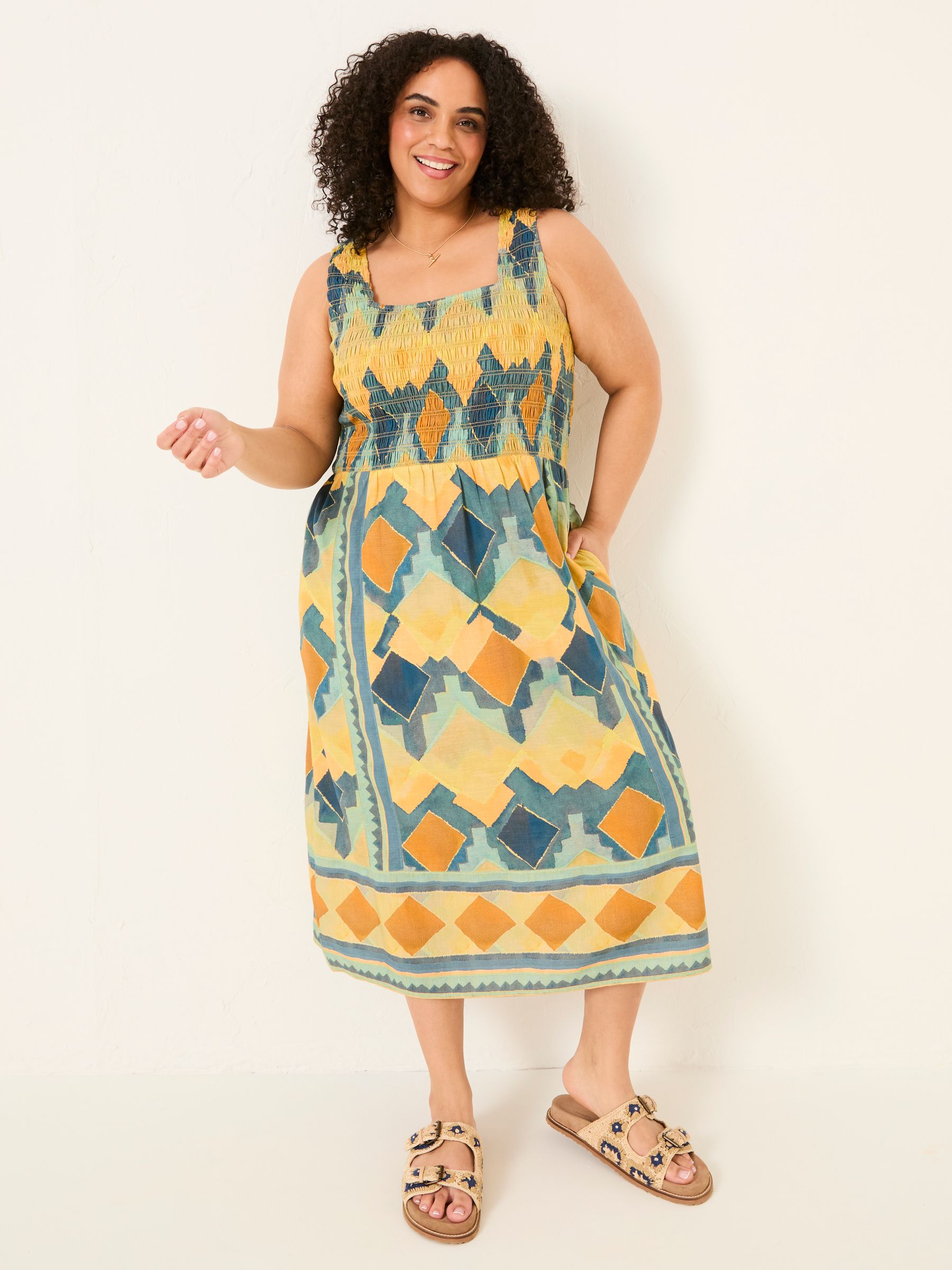 Aria Multi Abstract Midi Dress - Image 5 of 10