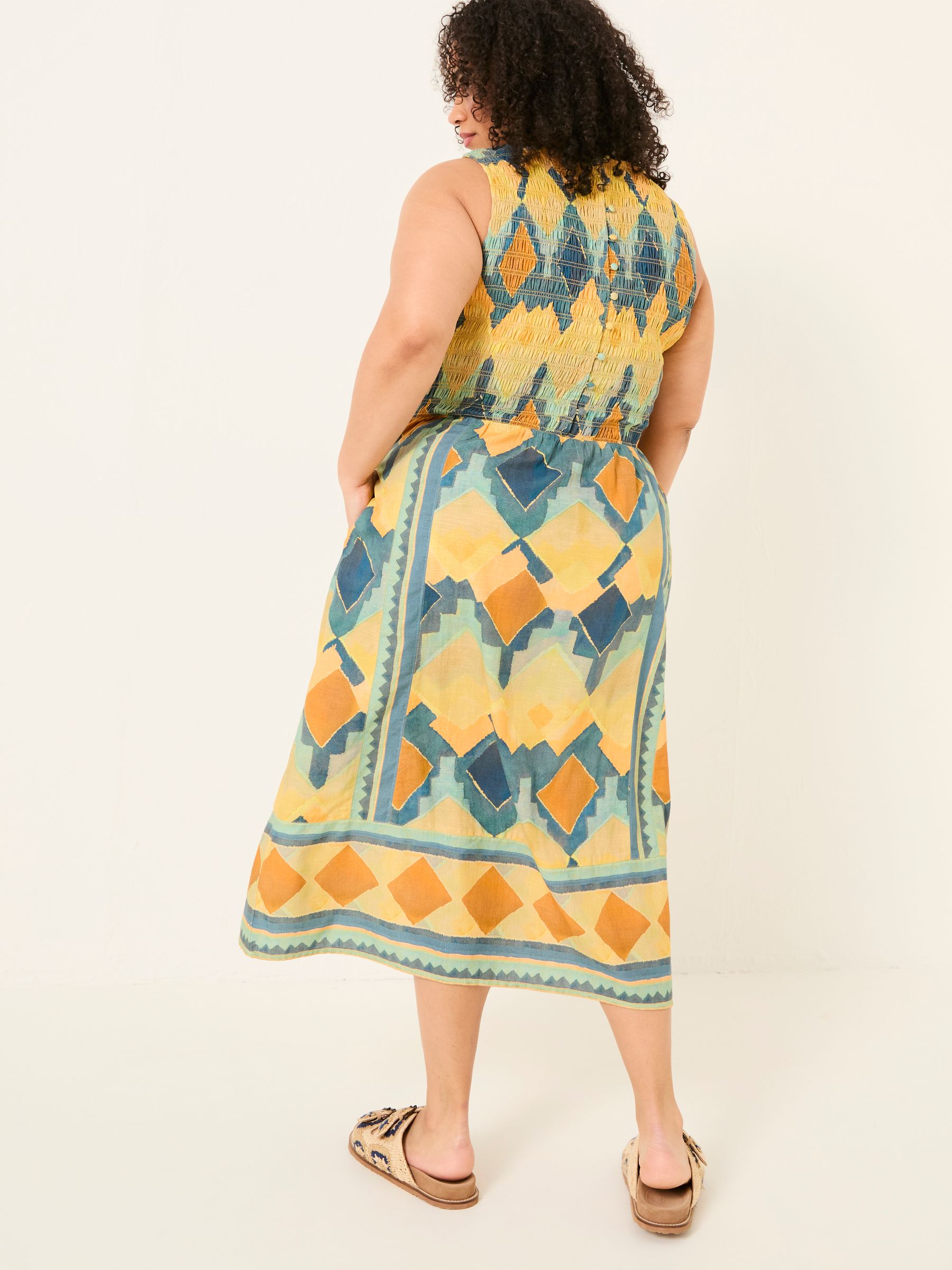 Aria Multi Abstract Midi Dress - Image 6 of 10