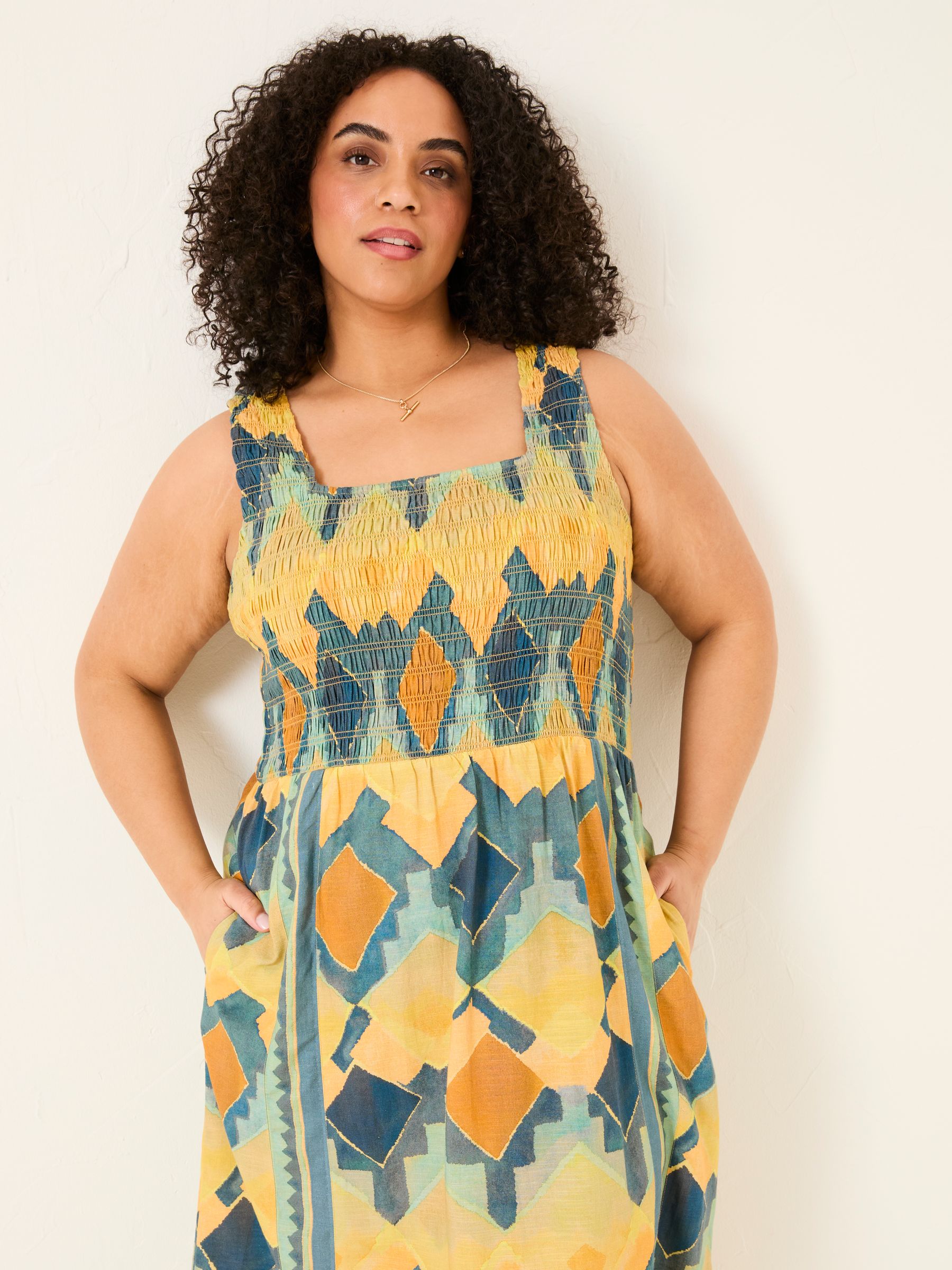 Aria Multi Abstract Midi Dress - Image 7 of 10