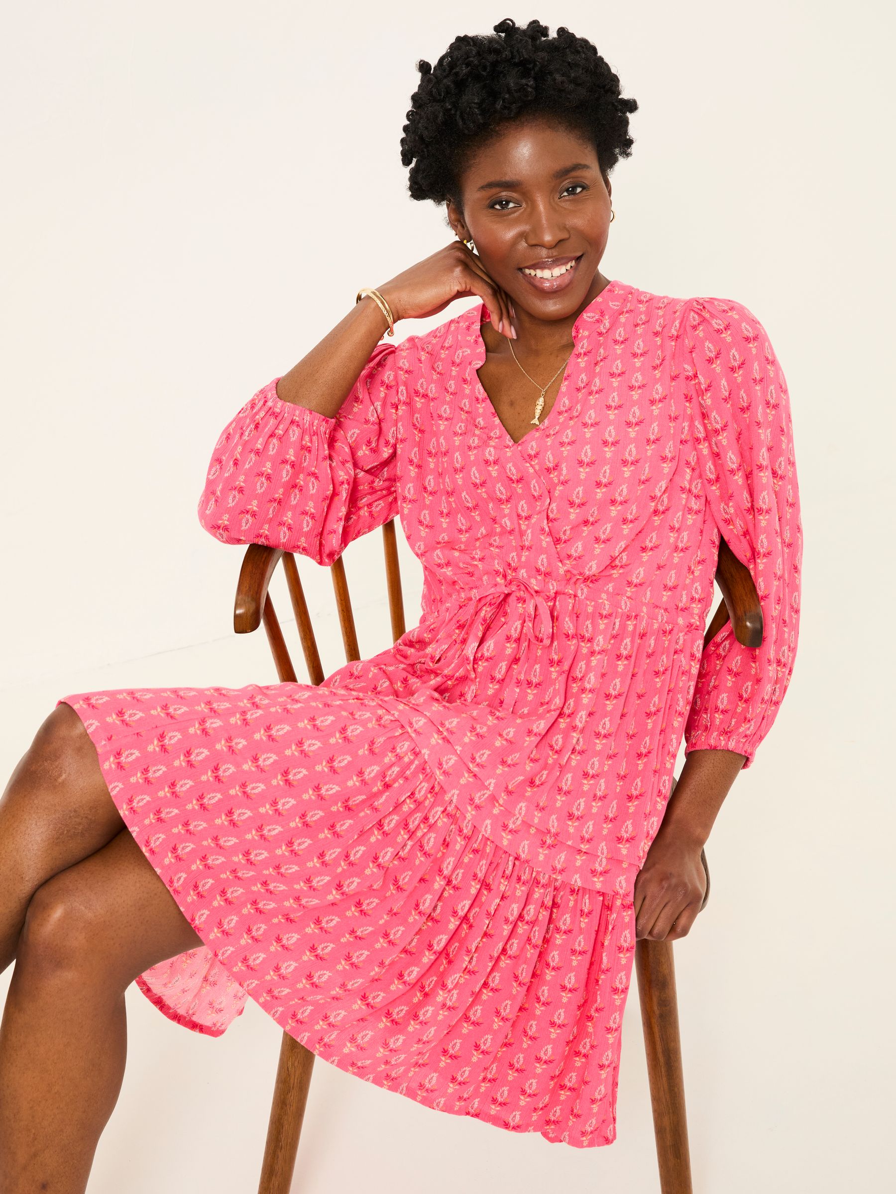 Nancy Mid Pink Paisley Ditsy Dress - Image 4 of 7
