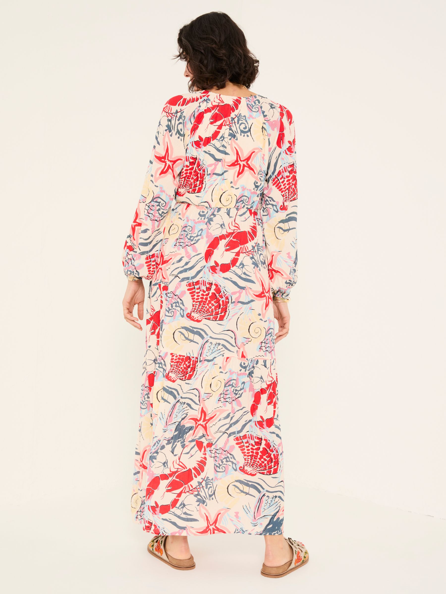 Noelle Ivory Sea Scene Midi Dress - Image 3 of 6