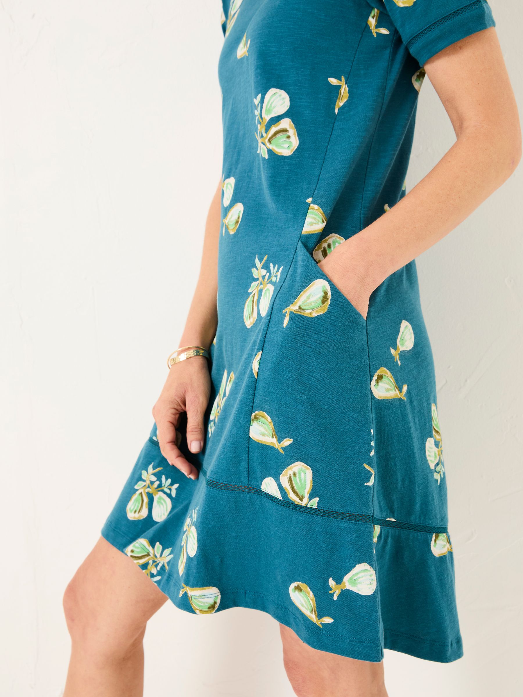 Simone Teal Blue Figs Jersey Dress - Image 4 of 4