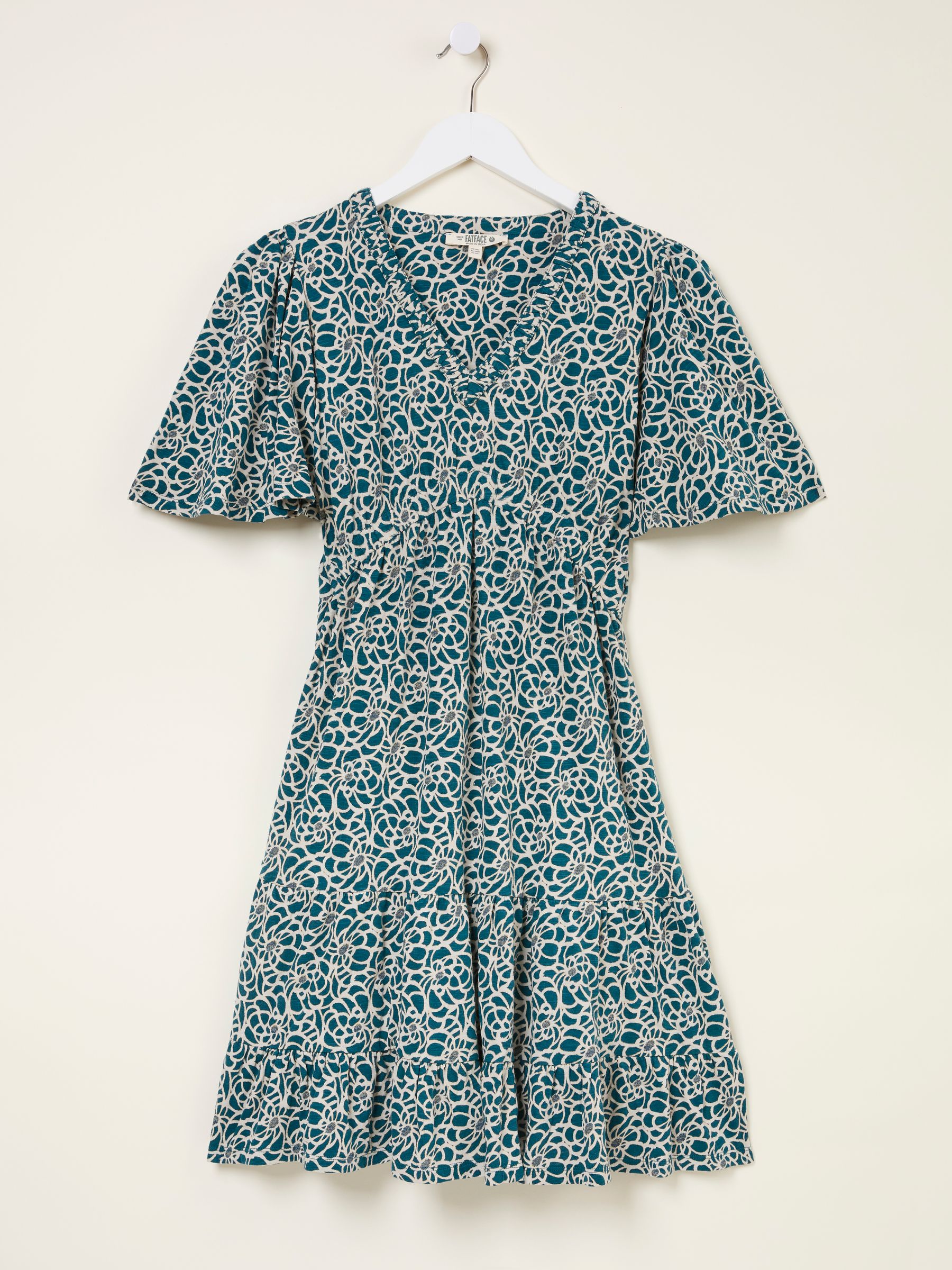Grace Teal Blue Shibori Jersey Dress - Image 5 of 5