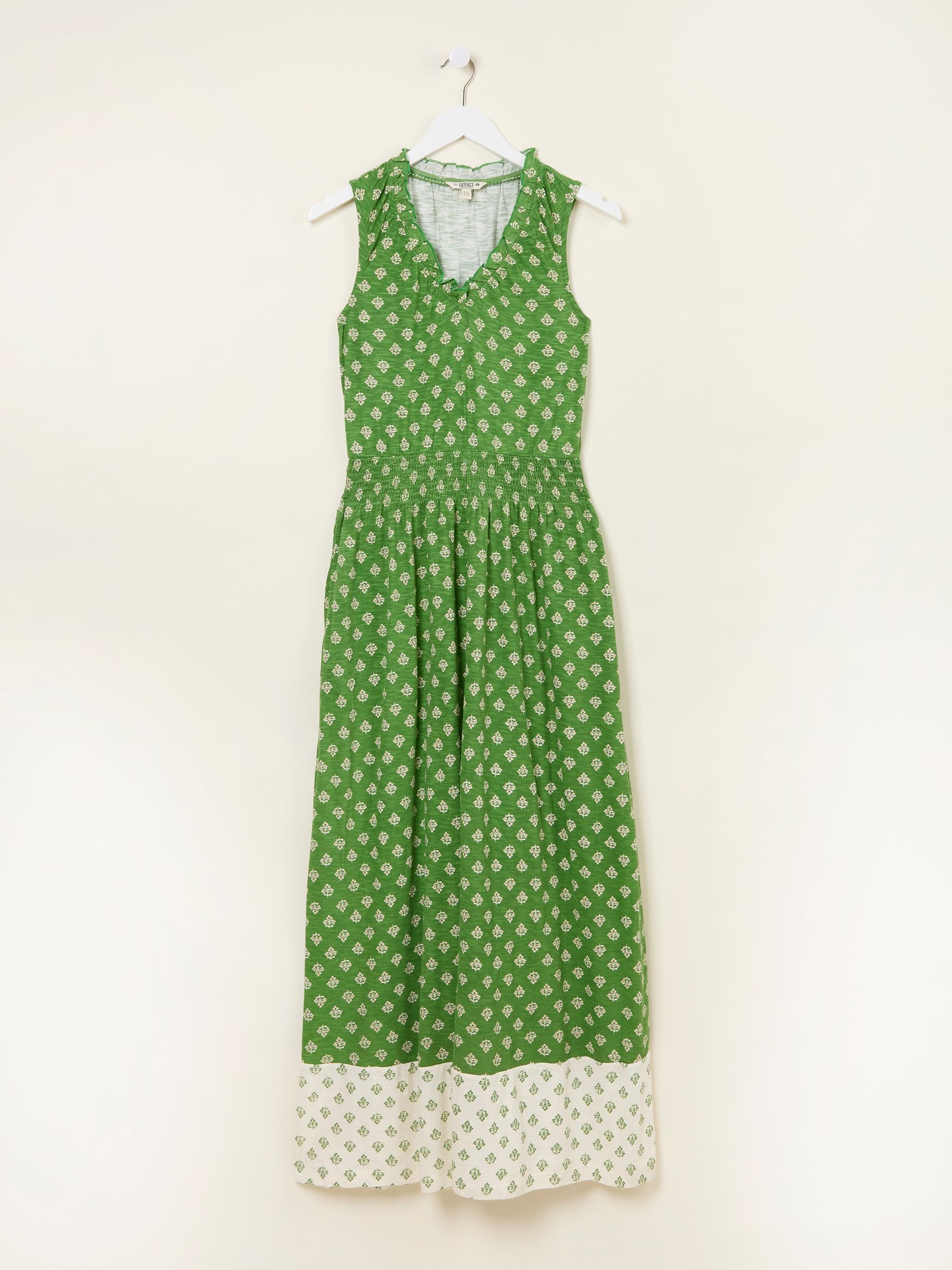 Ellie Mid Green Woodblock Jersey Maxi Dress - Image 11 of 11