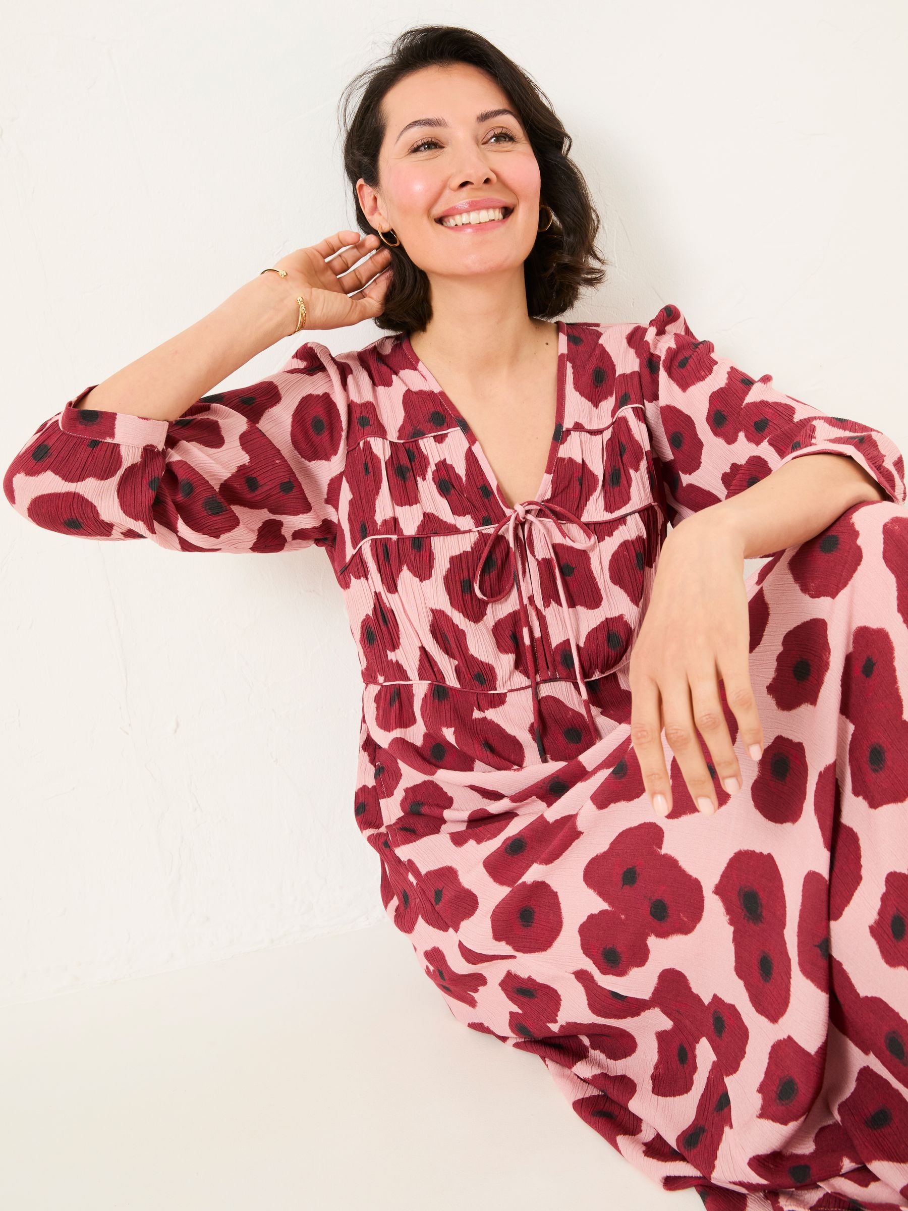Pippin Multi Poppies Midi Dress - Image 4 of 5