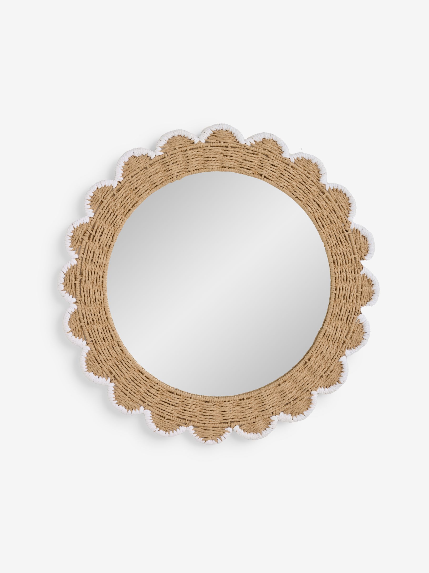 Natural & White Elodie Scallop Kids Mirror - Image 2 of 6