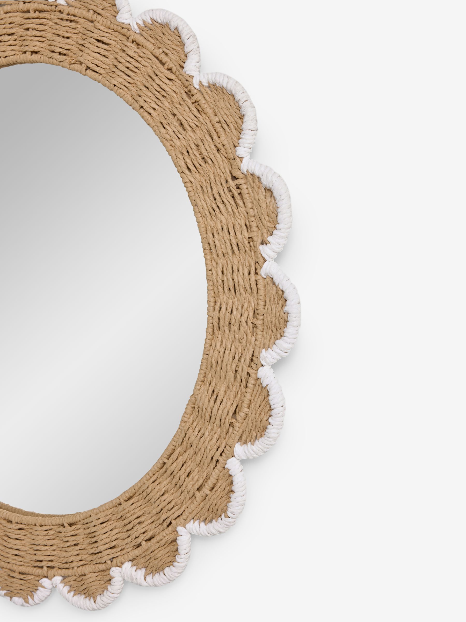 Natural & White Elodie Scallop Kids Mirror - Image 3 of 6