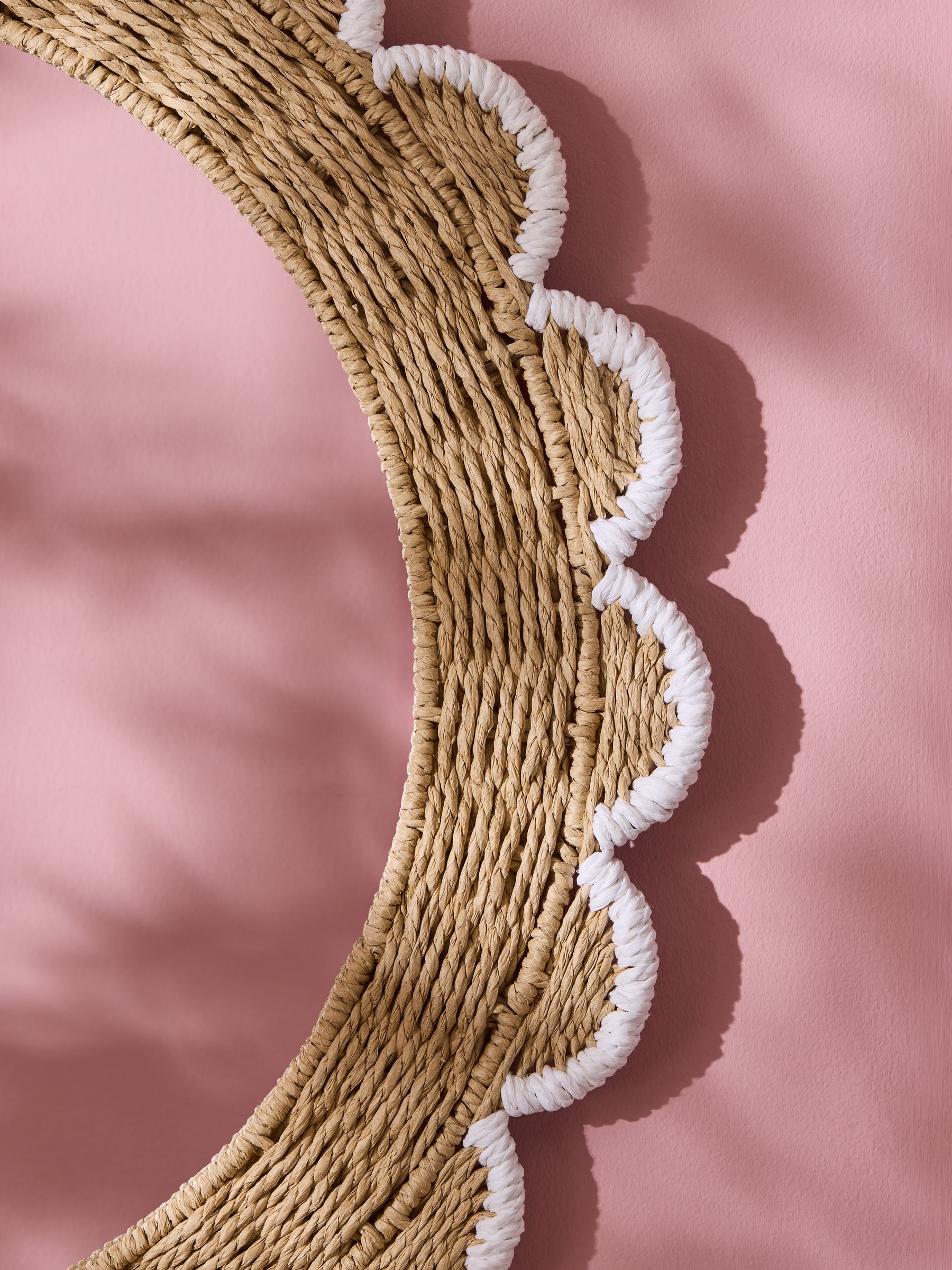 Natural & White Elodie Scallop Kids Mirror - Image 6 of 6