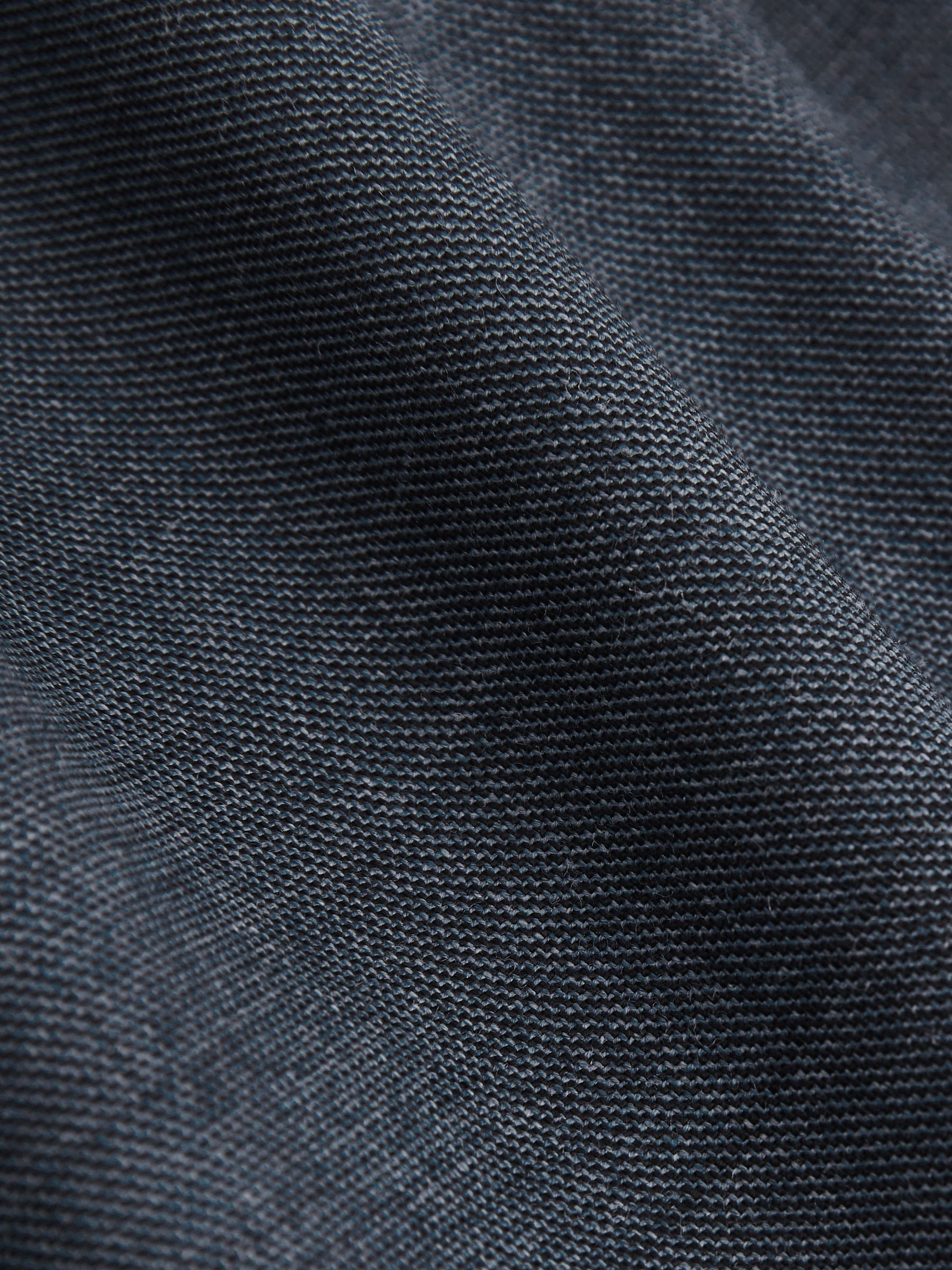 Regular-Fit Double-Breasted Sharkskin Wool-Blend Suit Blazer in Airforce Blue - Image 10 of 10
