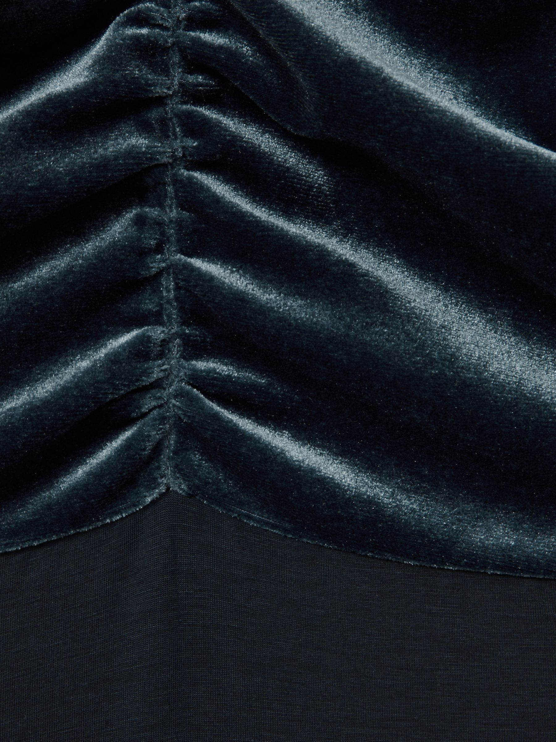 Velvet Ruched Keyhole Bodysuit in Slate Blue - Image 6 of 6